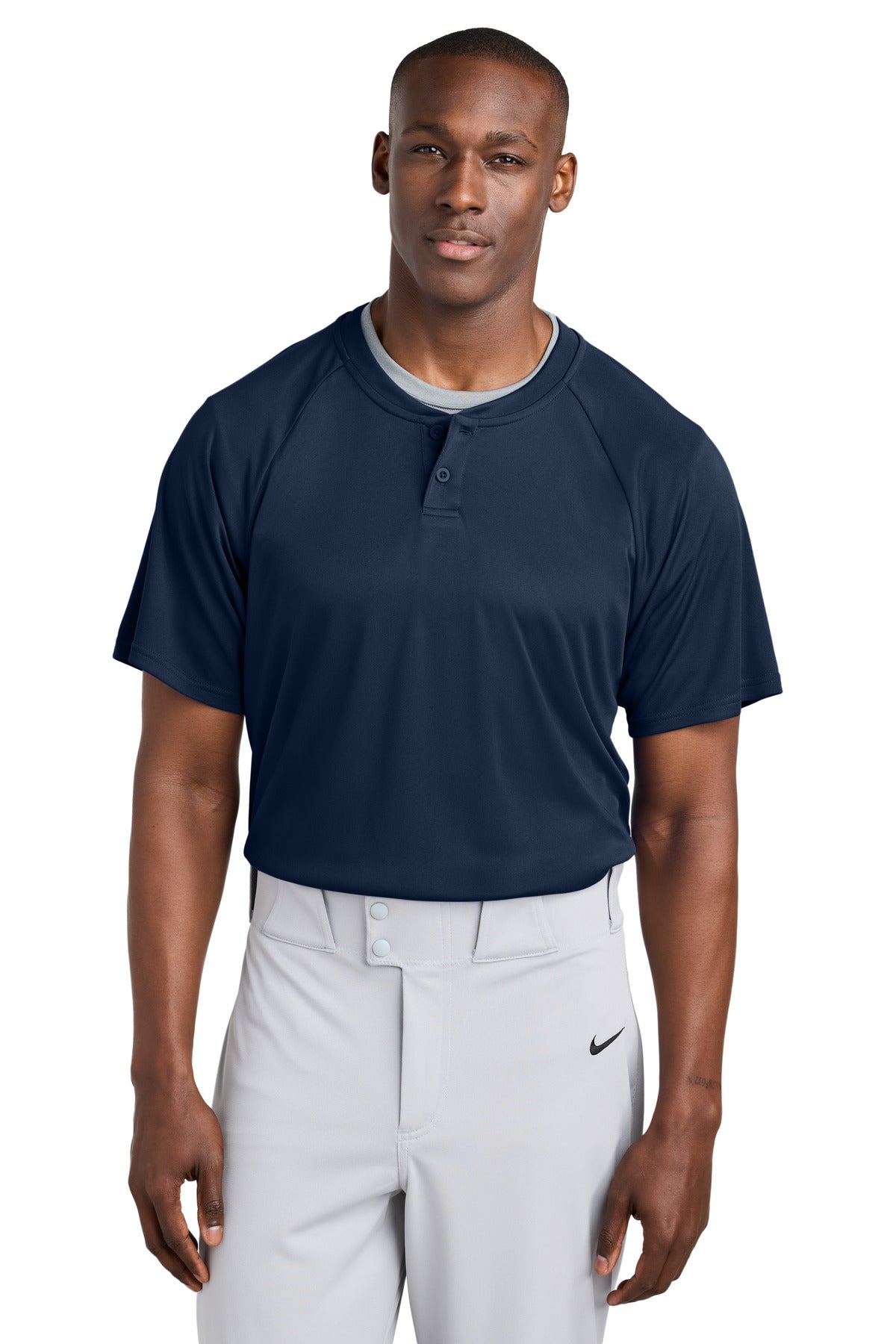 Custom Embroidery or DTF Print - Sport-Tek ®  PosiCharge ®  Competitor ™  2-Button Henley ST359