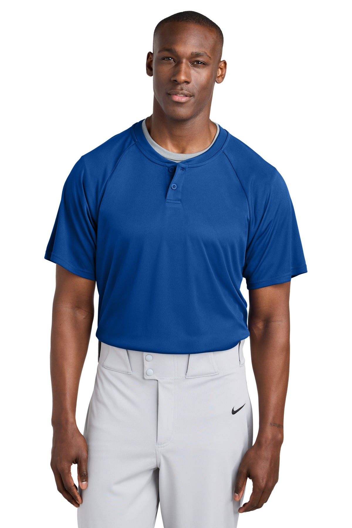 Custom Embroidery or DTF Print - Sport-Tek ®  PosiCharge ®  Competitor ™  2-Button Henley ST359