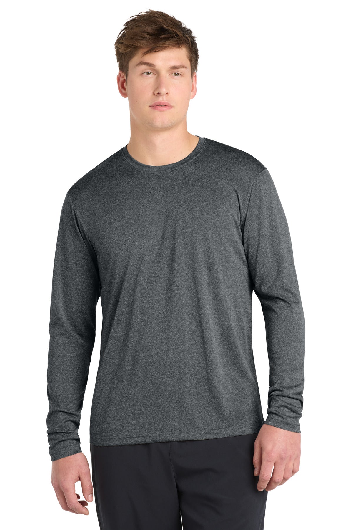Custom Embroidery or DTF Print - Sport-Tek ®  Long Sleeve Heather Contender ™  Tee. ST360LS