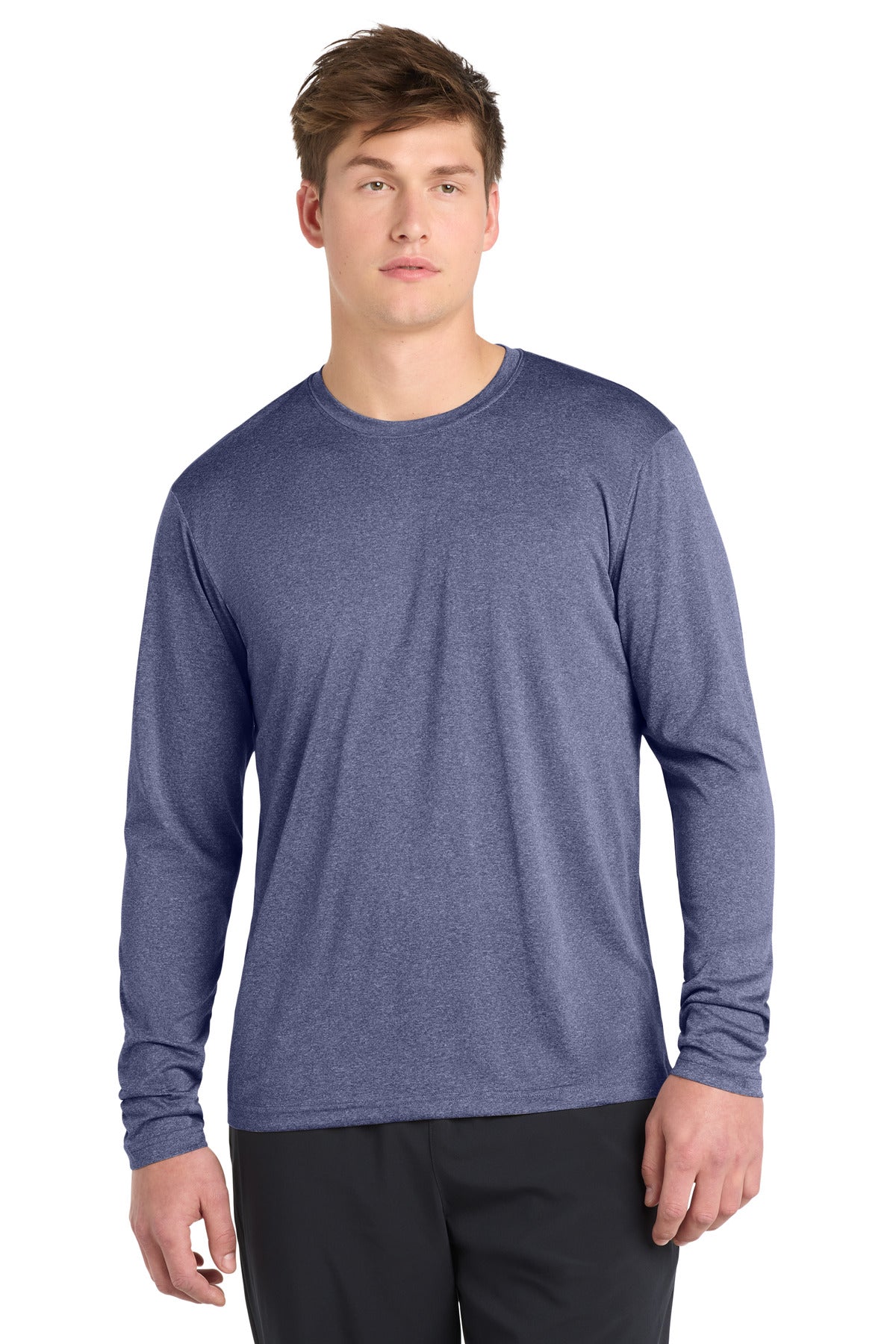 Custom Embroidery or DTF Print - Sport-Tek ®  Long Sleeve Heather Contender ™  Tee. ST360LS