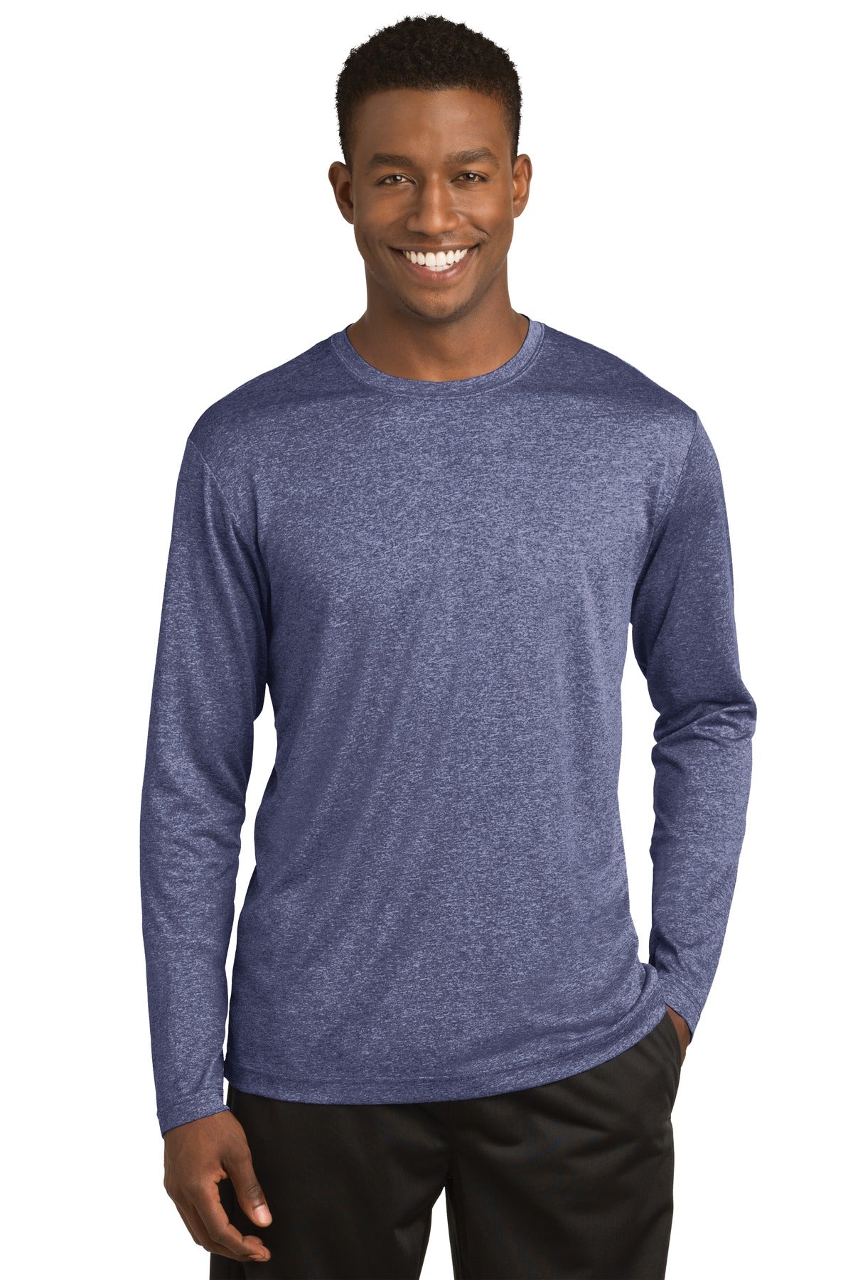 Custom Embroidered - Sport-Tek® Long Sleeve Heather Contender™ Tee. ST360LS