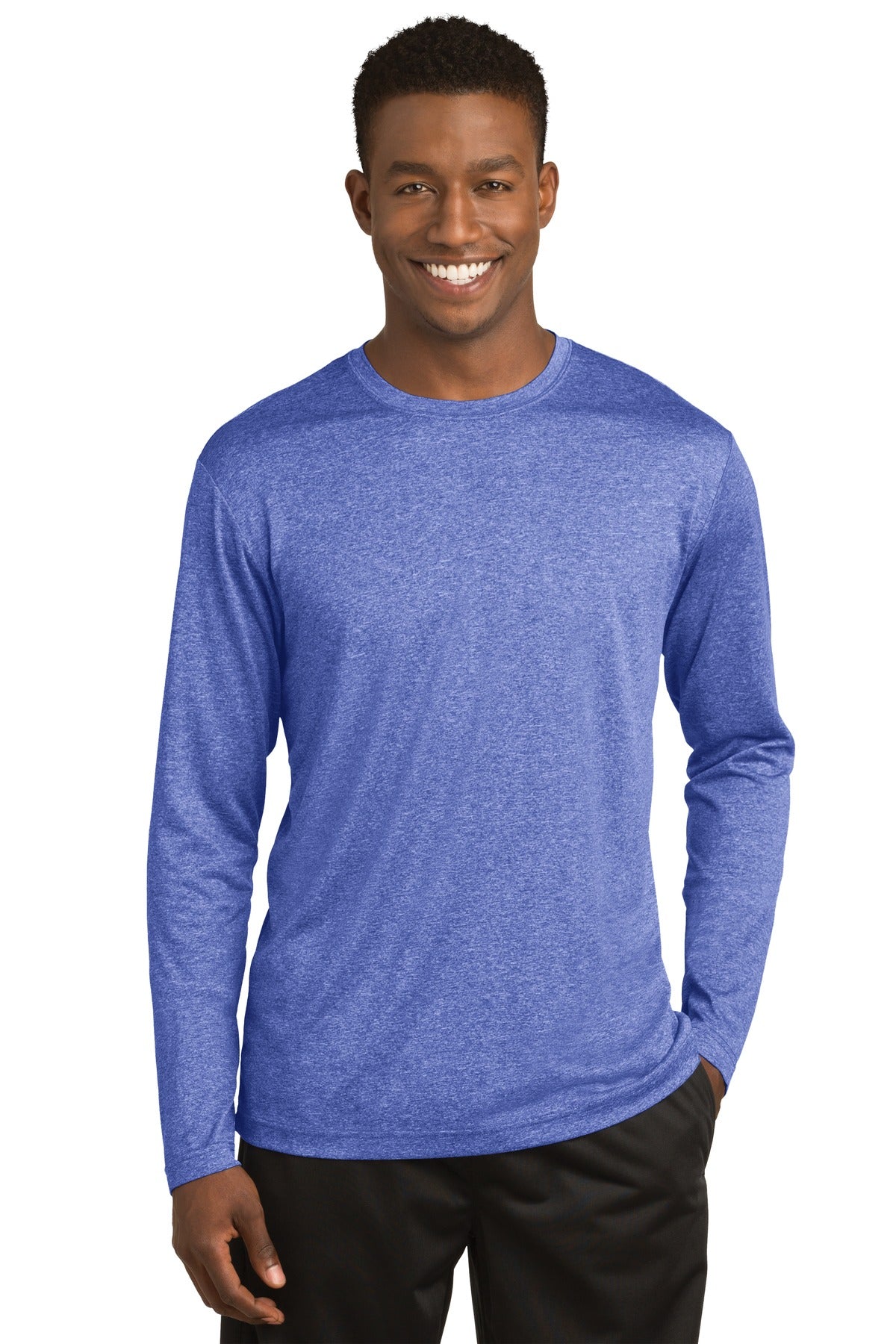 Custom Embroidered - Sport-Tek® Long Sleeve Heather Contender™ Tee. ST360LS