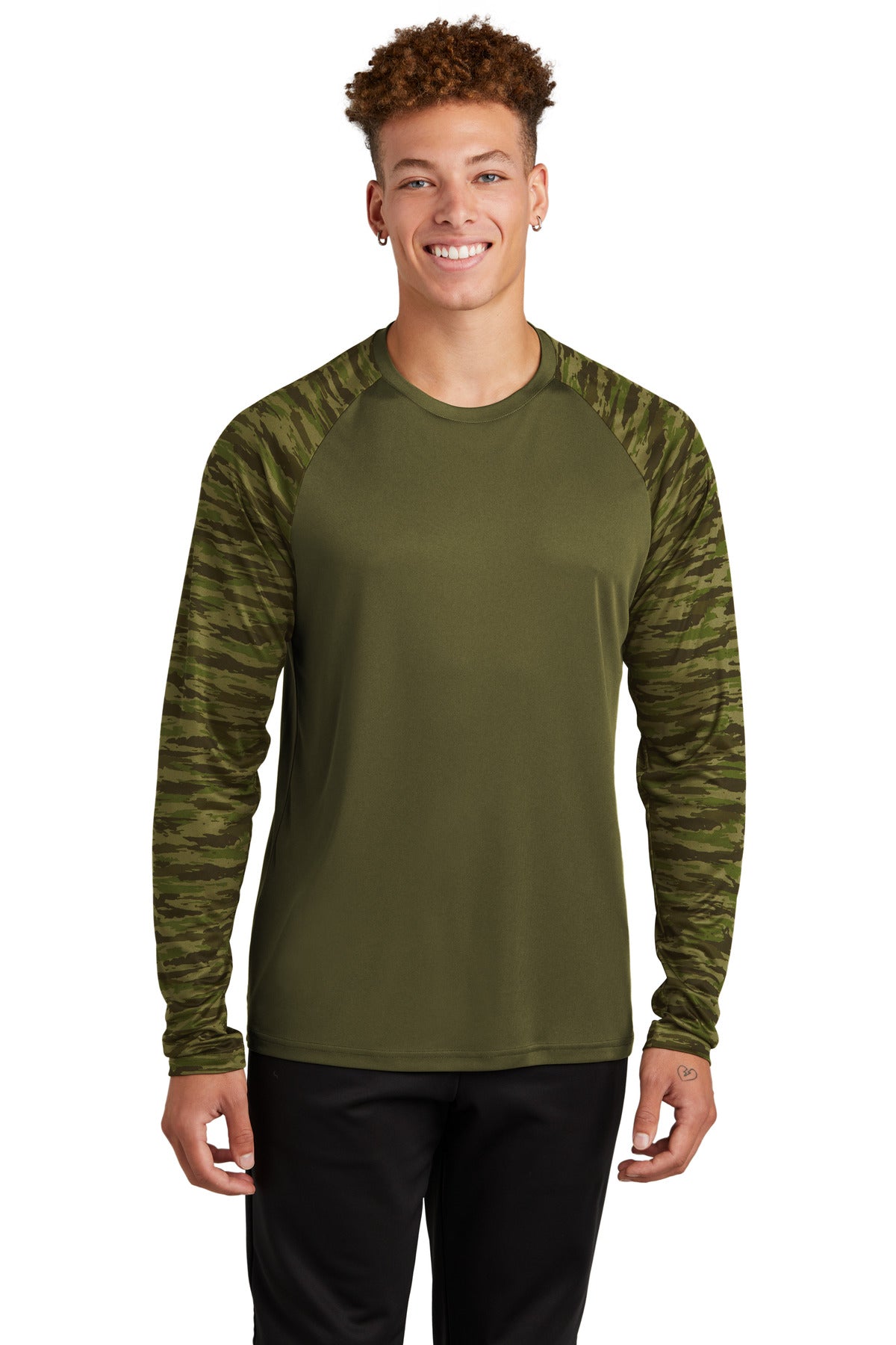 Custom Embroidered - Sport-Tek® Drift Camo Colorblock Long Sleeve Tee ST376LS