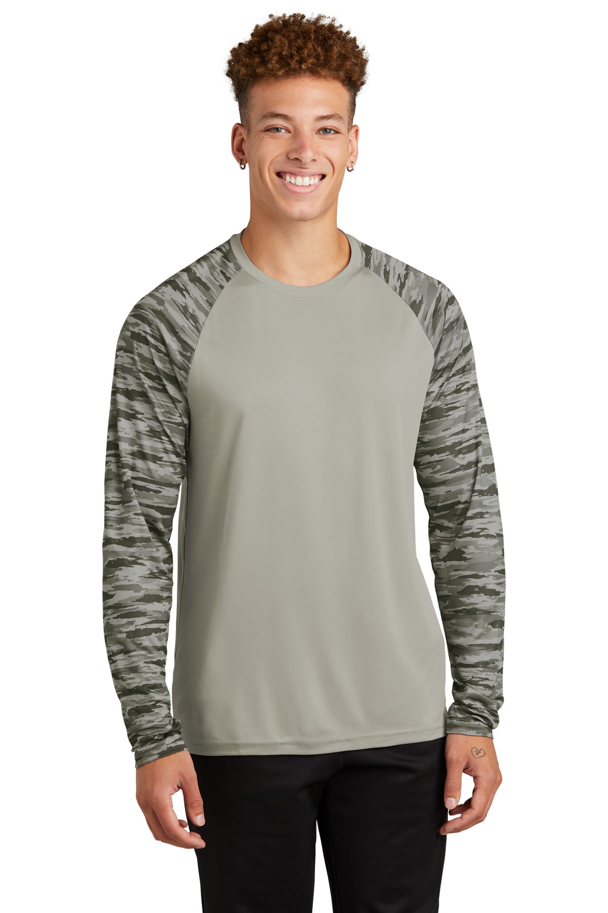 Custom Embroidered - Sport-Tek® Drift Camo Colorblock Long Sleeve Tee ST376LS