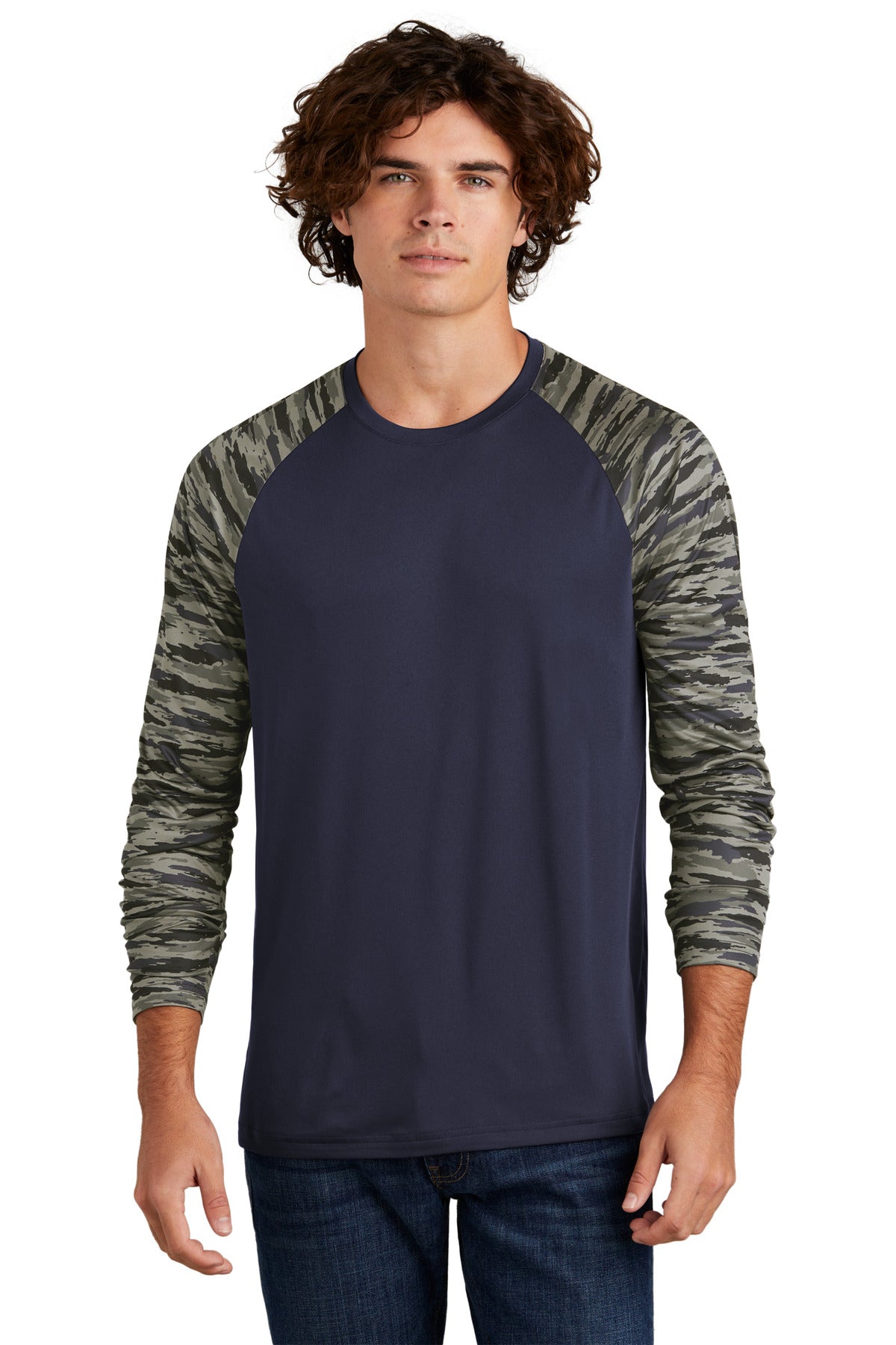 Custom Embroidered - Sport-Tek® Drift Camo Colorblock Long Sleeve Tee ST376LS