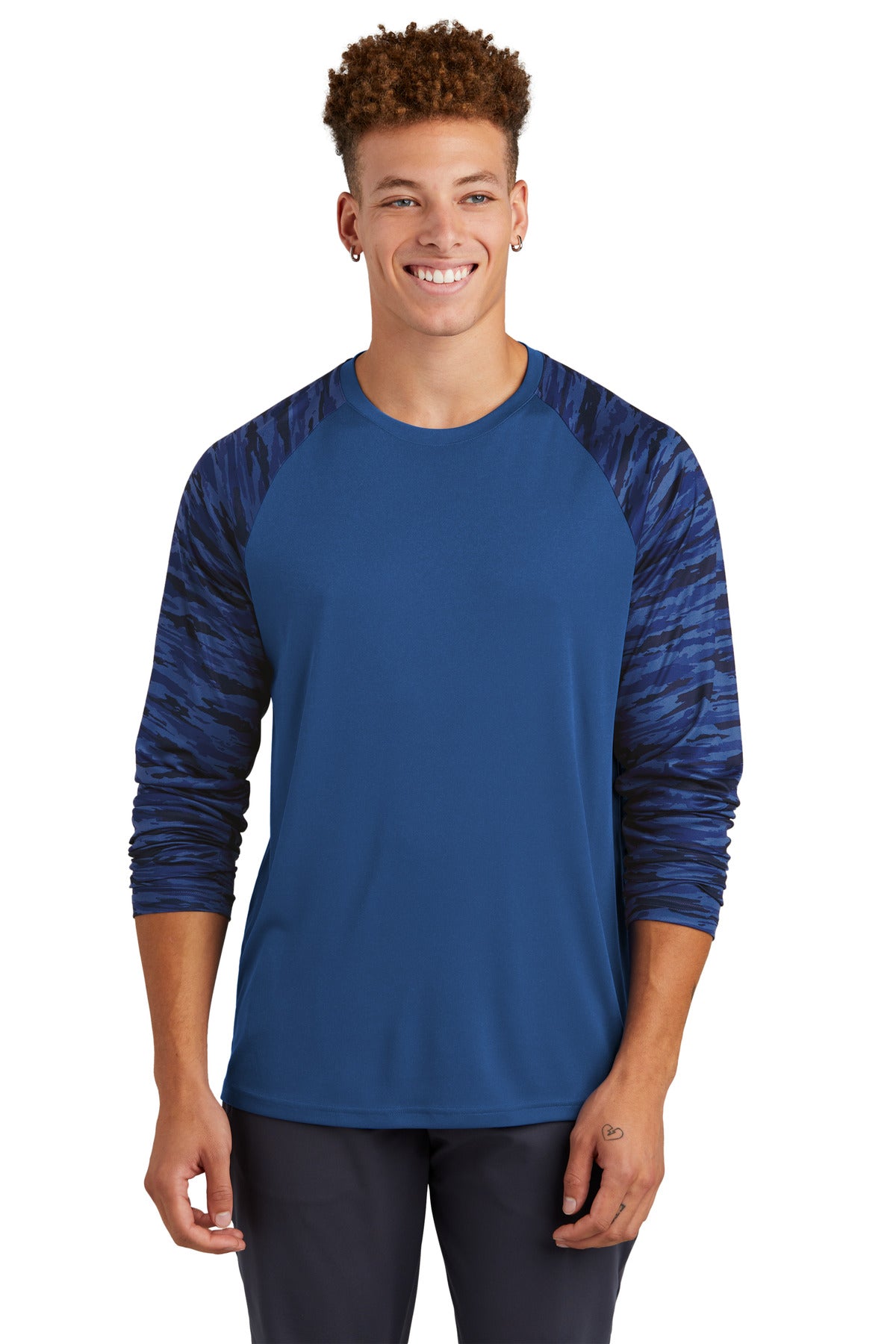 Custom Embroidered - Sport-Tek® Drift Camo Colorblock Long Sleeve Tee ST376LS