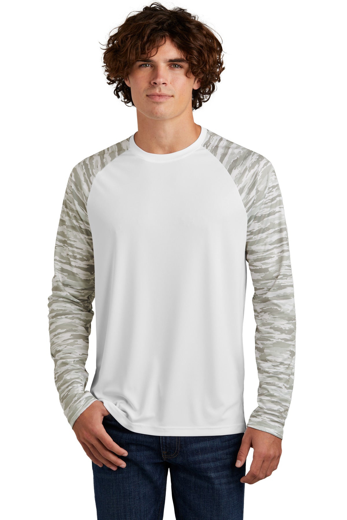 Custom Embroidered - Sport-Tek® Drift Camo Colorblock Long Sleeve Tee ST376LS