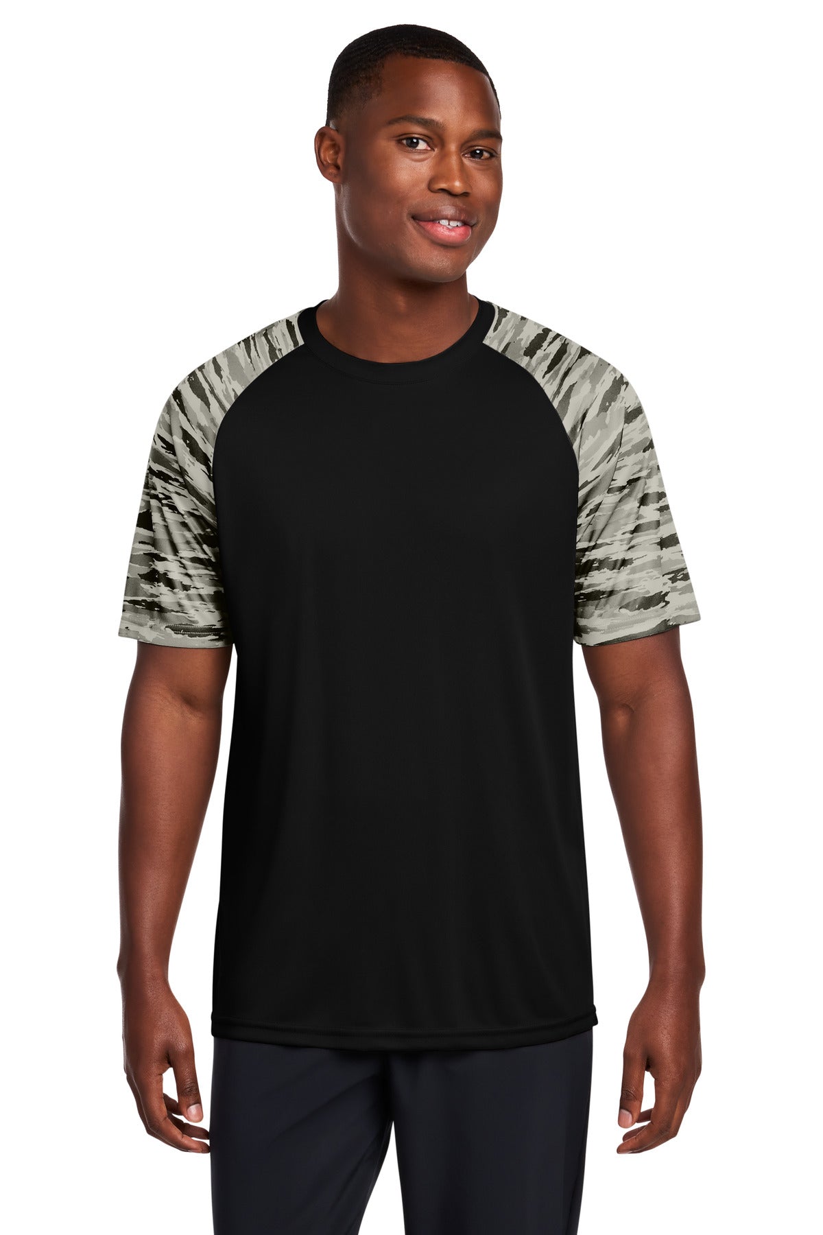 Custom Embroidery or DTF Print - Sport-Tek ®  Drift Camo Colorblock Tee ST376