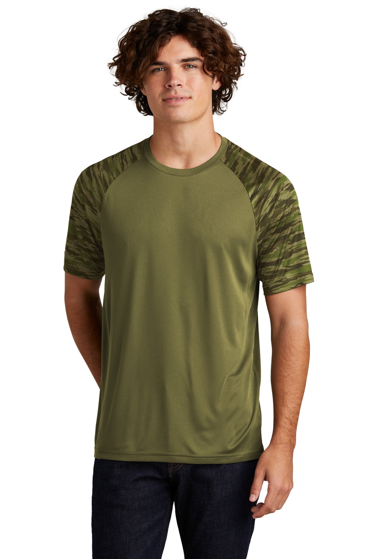 Custom Embroidered - Sport-Tek® Drift Camo Colorblock Tee ST376