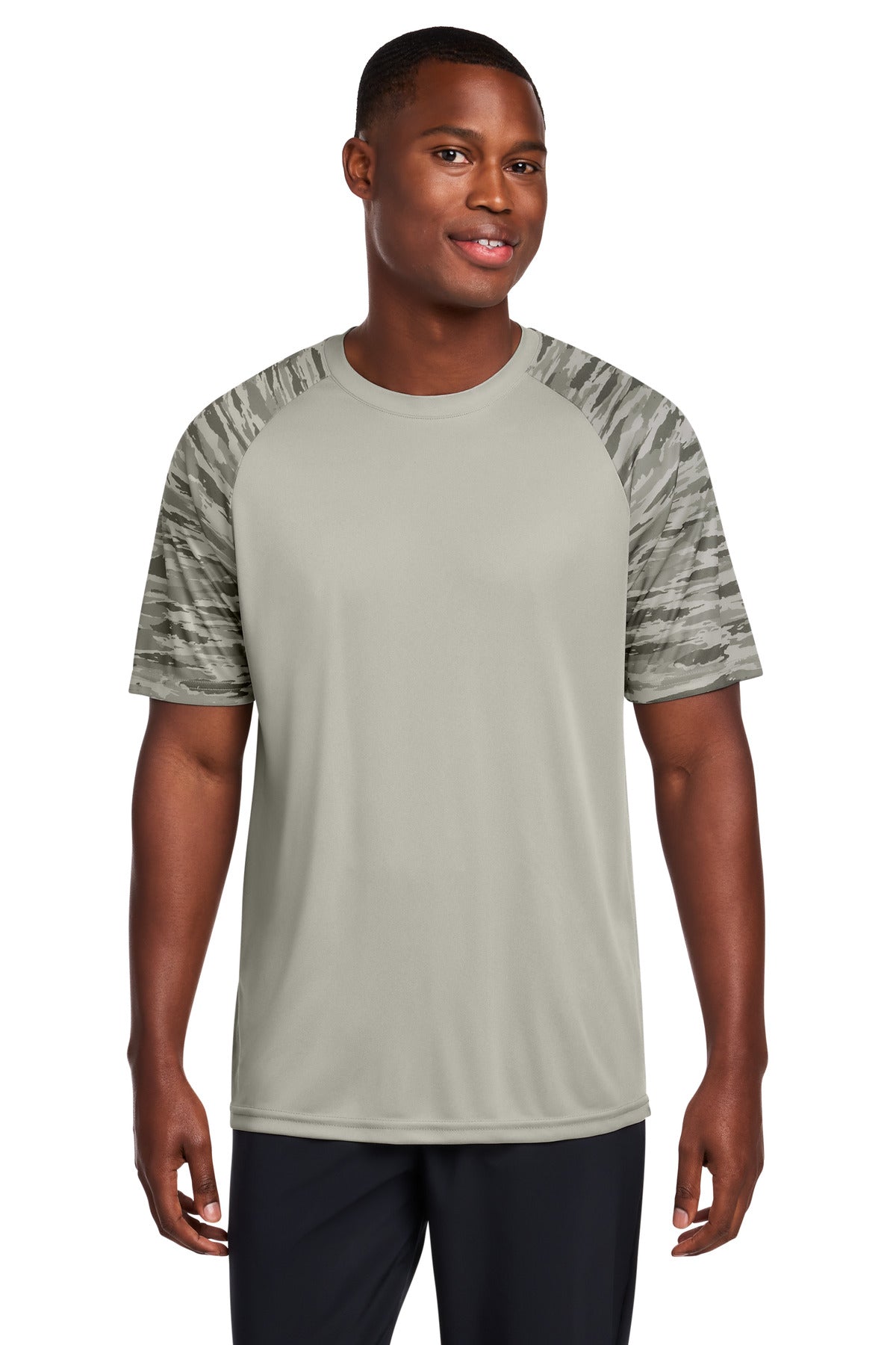 Custom Embroidery or DTF Print - Sport-Tek ®  Drift Camo Colorblock Tee ST376