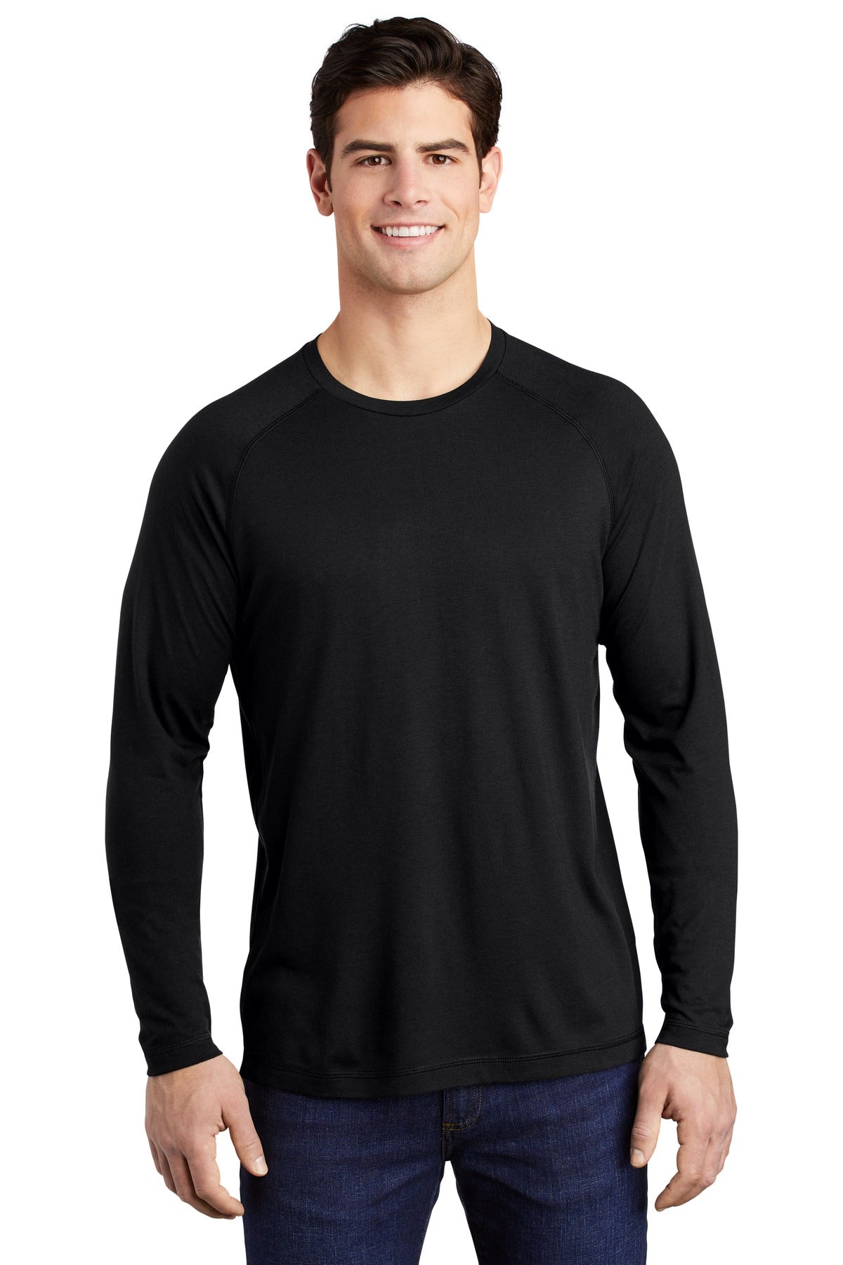 Custom Embroidered - Sport-Tek ® PosiCharge ® Long Sleeve Tri-Blend Wicking Raglan Tee ST400LS