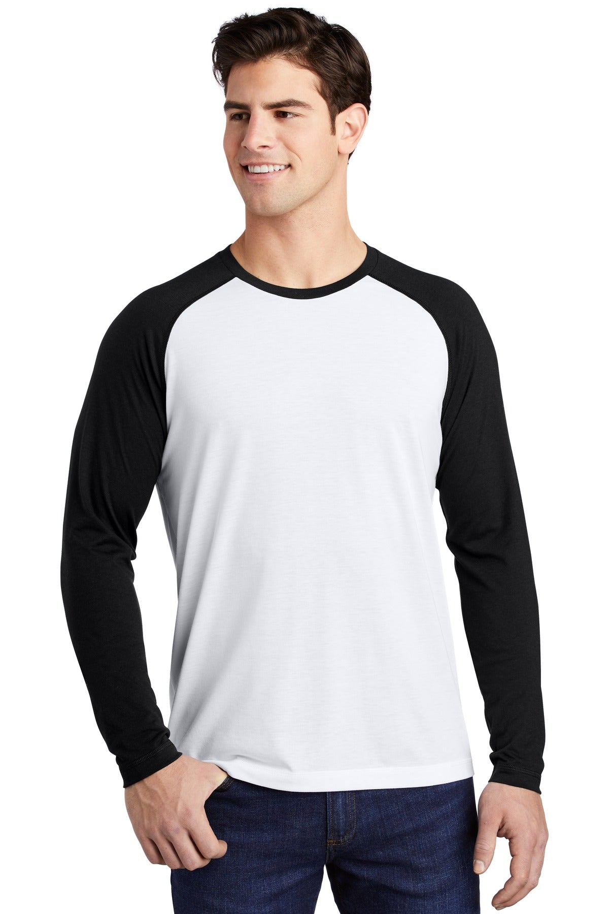 Custom Embroidered - Sport-Tek ® PosiCharge ® Long Sleeve Tri-Blend Wicking Raglan Tee ST400LS