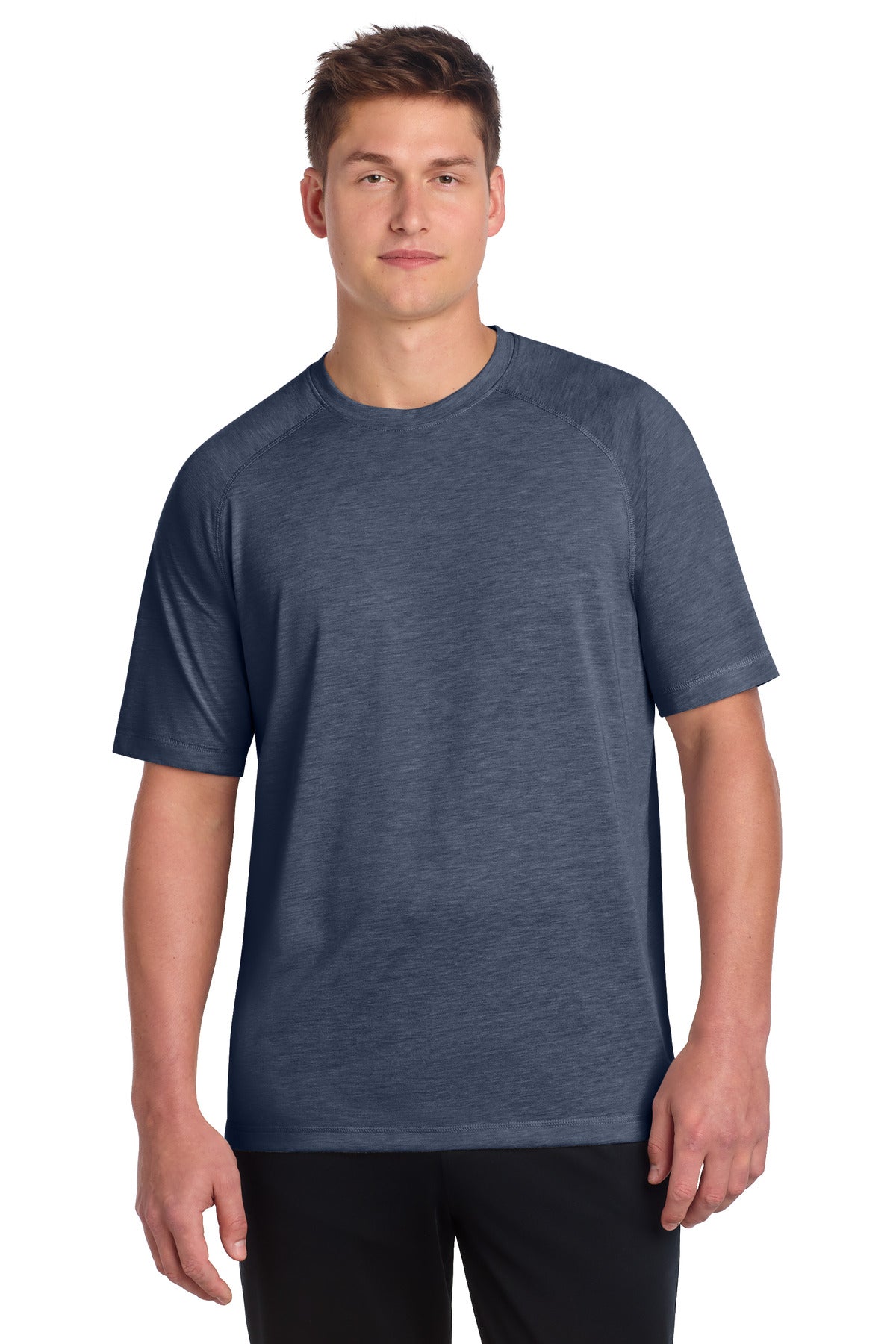 Custom Embroidery or DTF Print - Sport-Tek  ®  PosiCharge  ®  Tri-Blend Wicking Raglan Tee. ST400