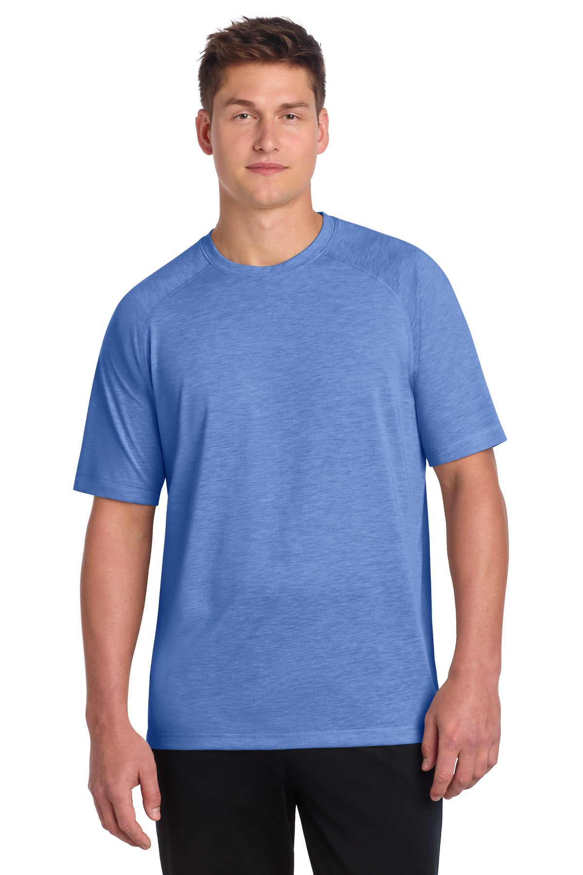 Custom Embroidery or DTF Print - Sport-Tek  ®  PosiCharge  ®  Tri-Blend Wicking Raglan Tee. ST400