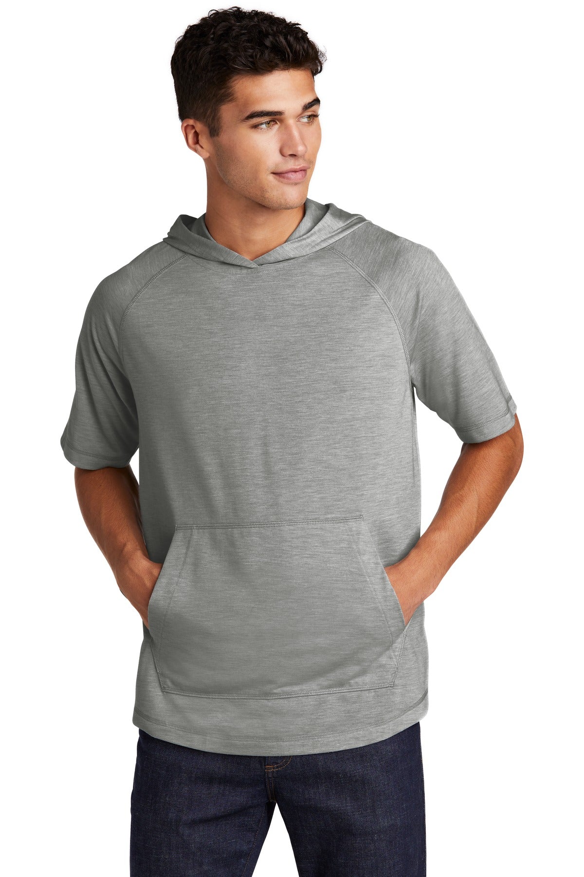 Custom Embroidered - Sport-Tek ® PosiCharge ® Tri-Blend Wicking Short Sleeve Hoodie. ST404