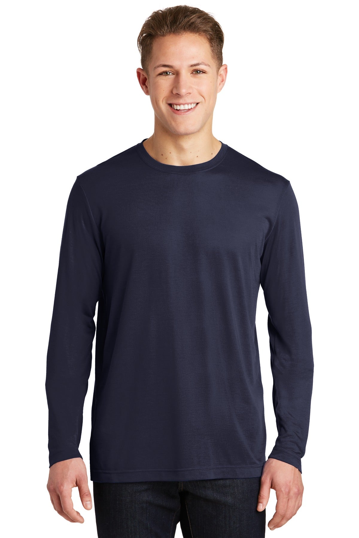 Custom Embroidered - Sport-Tek® Long Sleeve PosiCharge® Competitor™ Cotton Touch™ Tee. ST450LS