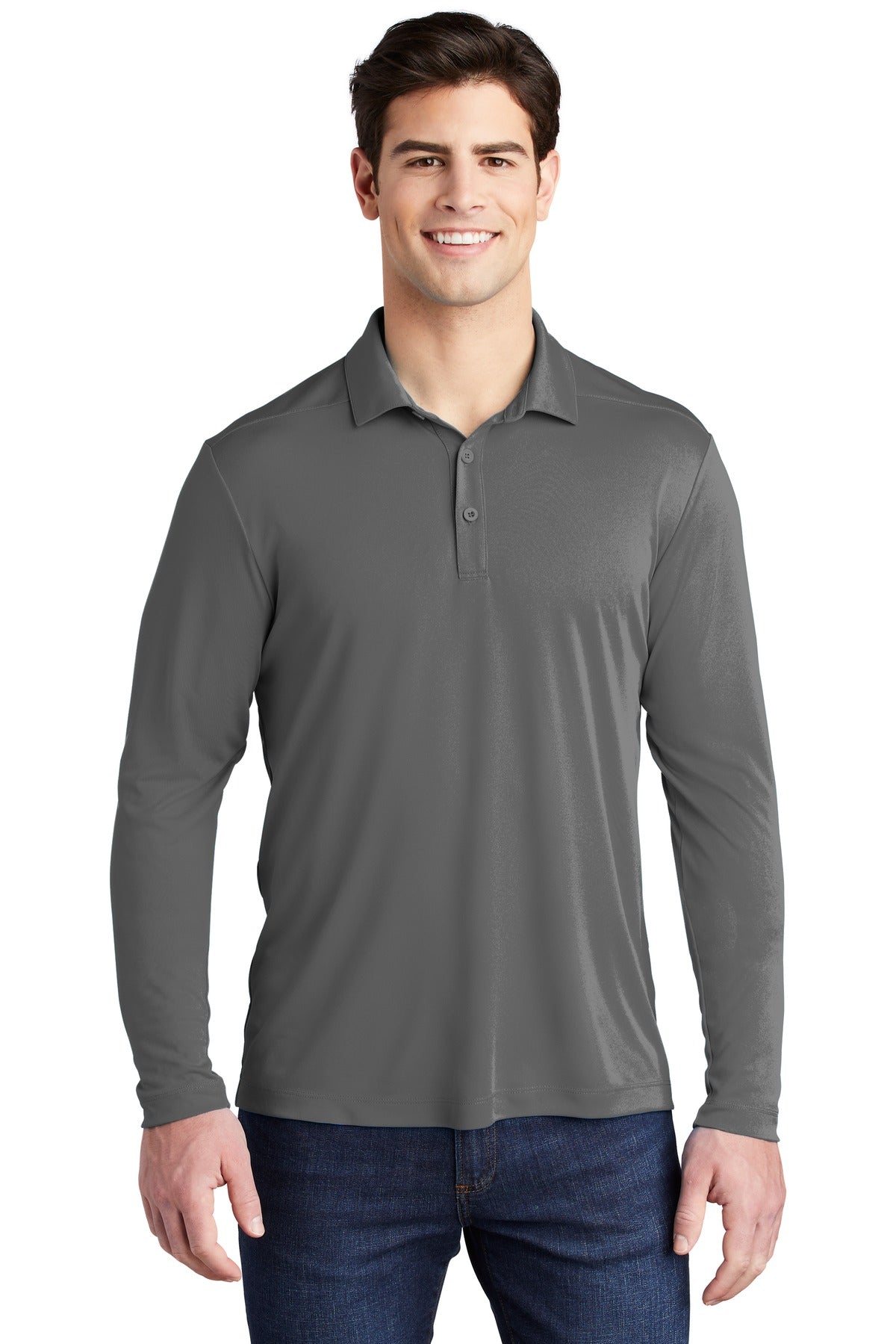 Custom Embroidered - Sport-Tek ®  Posi-UV®  Pro Long Sleeve Polo. ST520LS