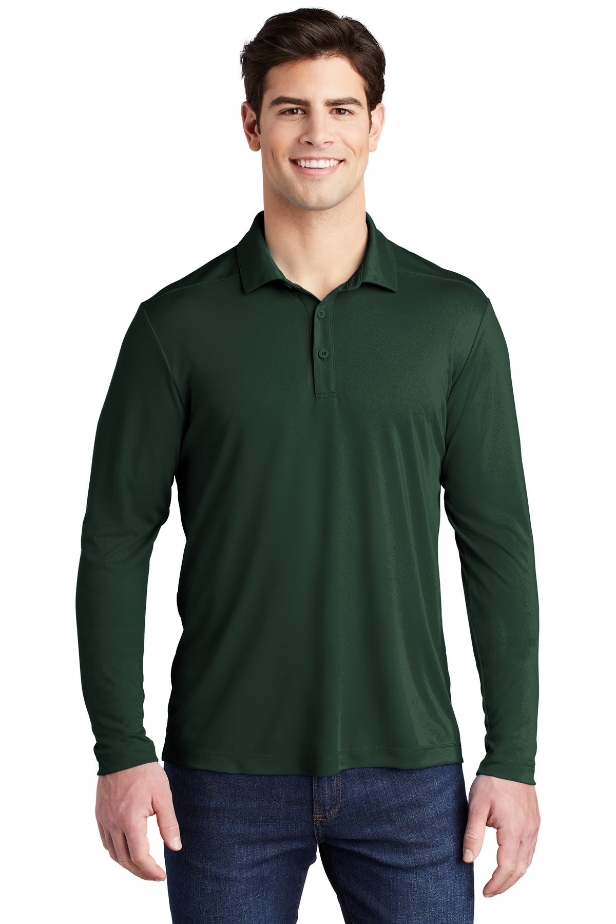 Custom Embroidered - Sport-Tek ®  Posi-UV®  Pro Long Sleeve Polo. ST520LS