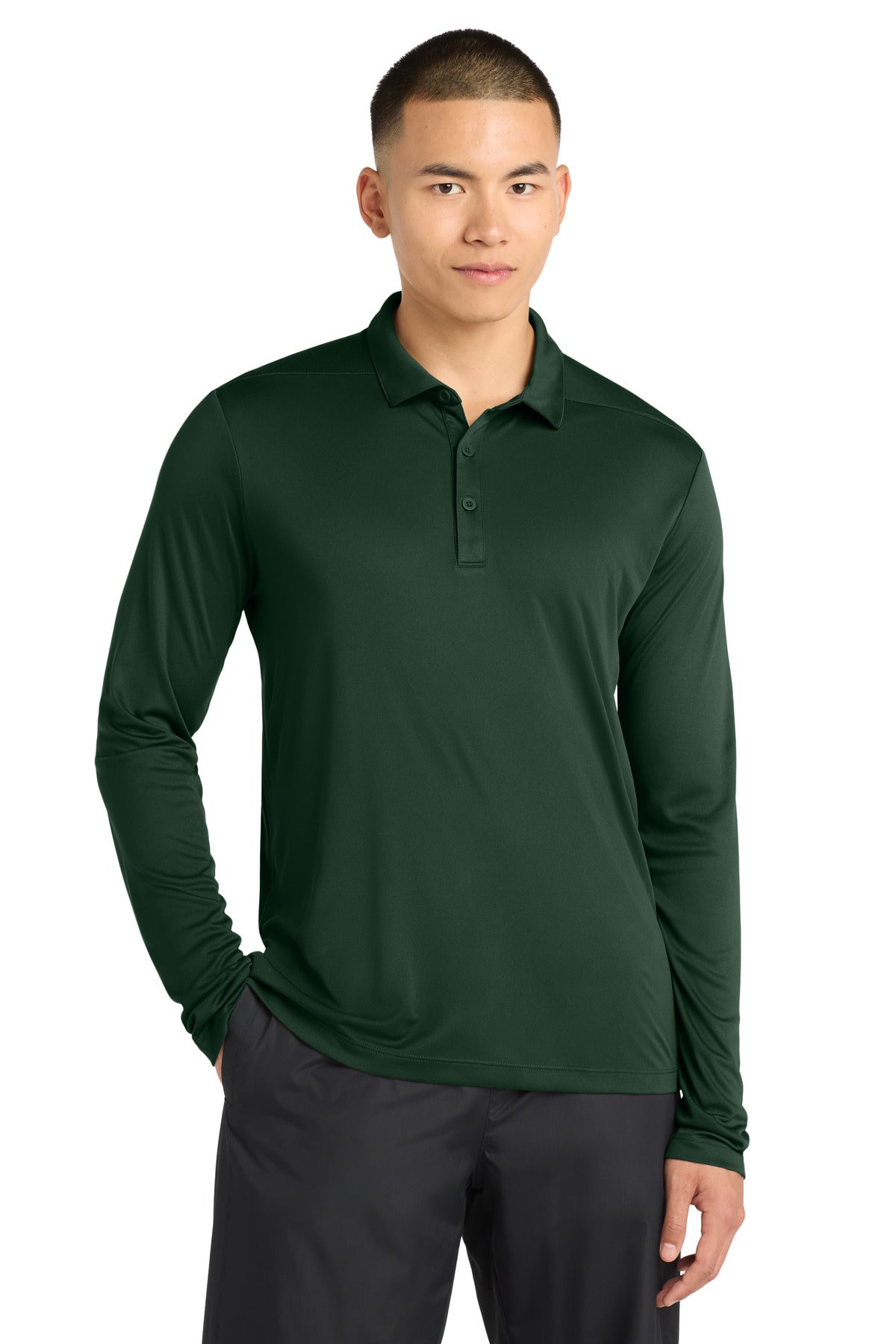 Custom Embroidery or DTF Print - Sport-Tek  ®   Posi-UV ®   Pro Long Sleeve Polo. ST520LS