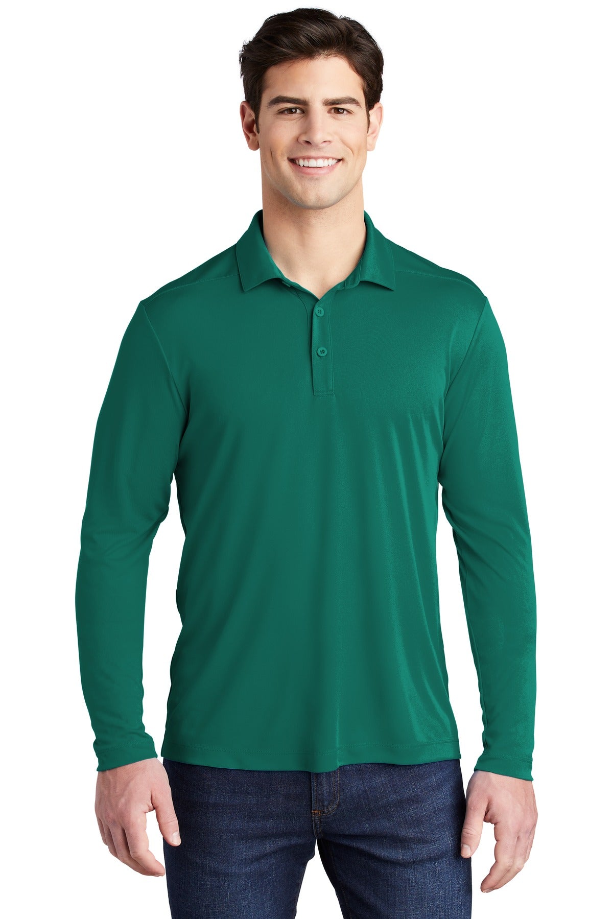 Custom Embroidered - Sport-Tek ®  Posi-UV®  Pro Long Sleeve Polo. ST520LS