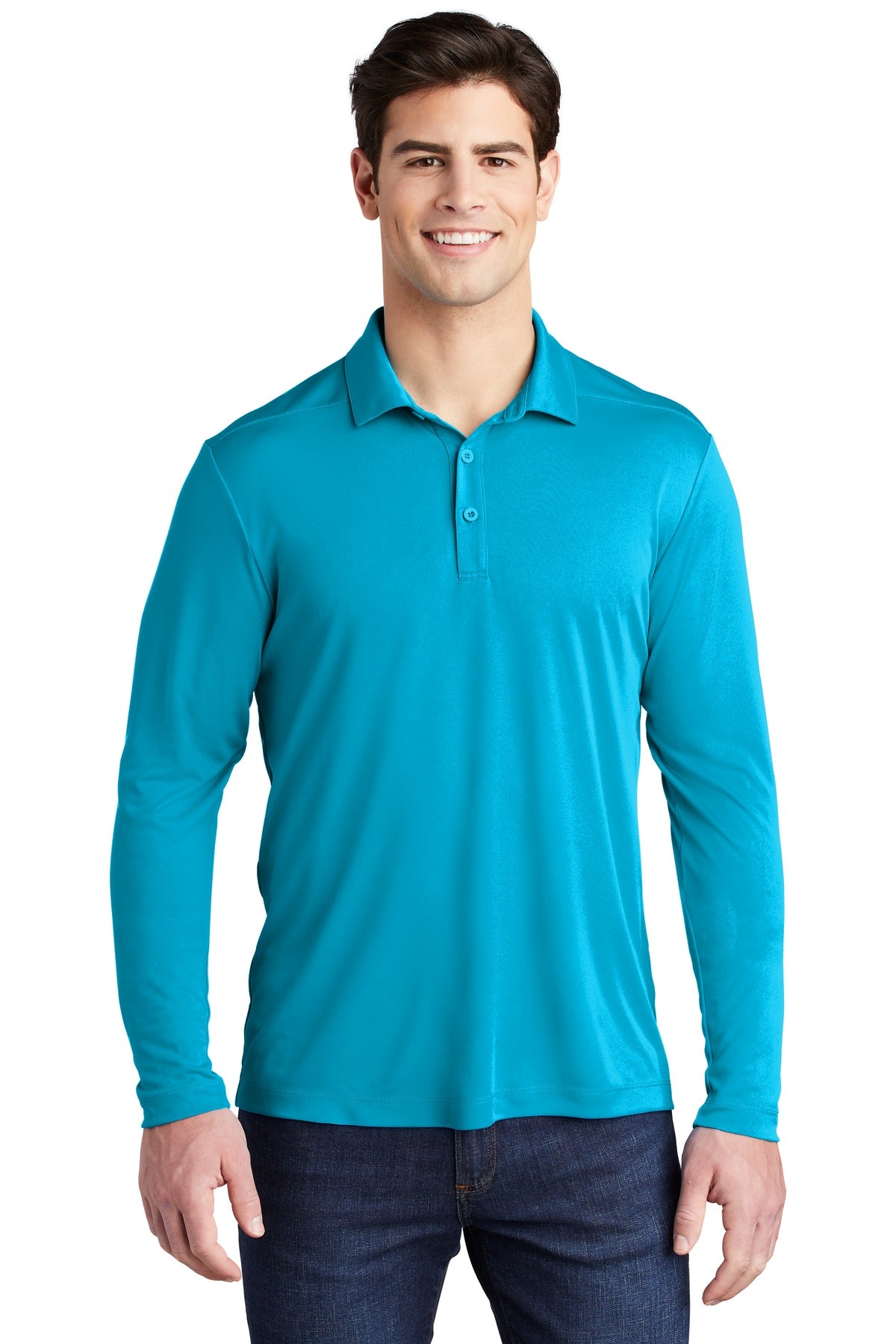 Custom Embroidered - Sport-Tek ®  Posi-UV®  Pro Long Sleeve Polo. ST520LS