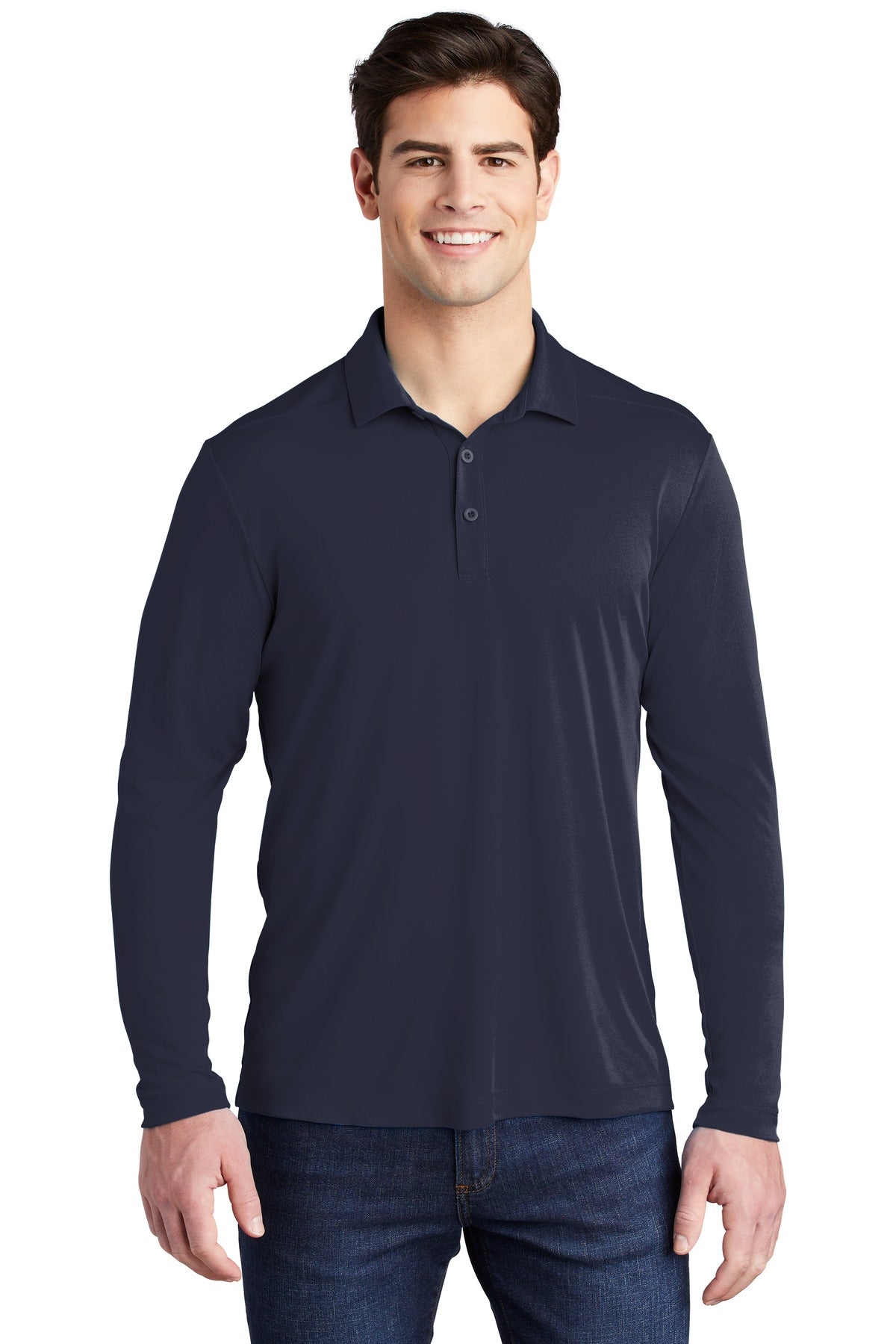 Custom Embroidered - Sport-Tek ®  Posi-UV®  Pro Long Sleeve Polo. ST520LS