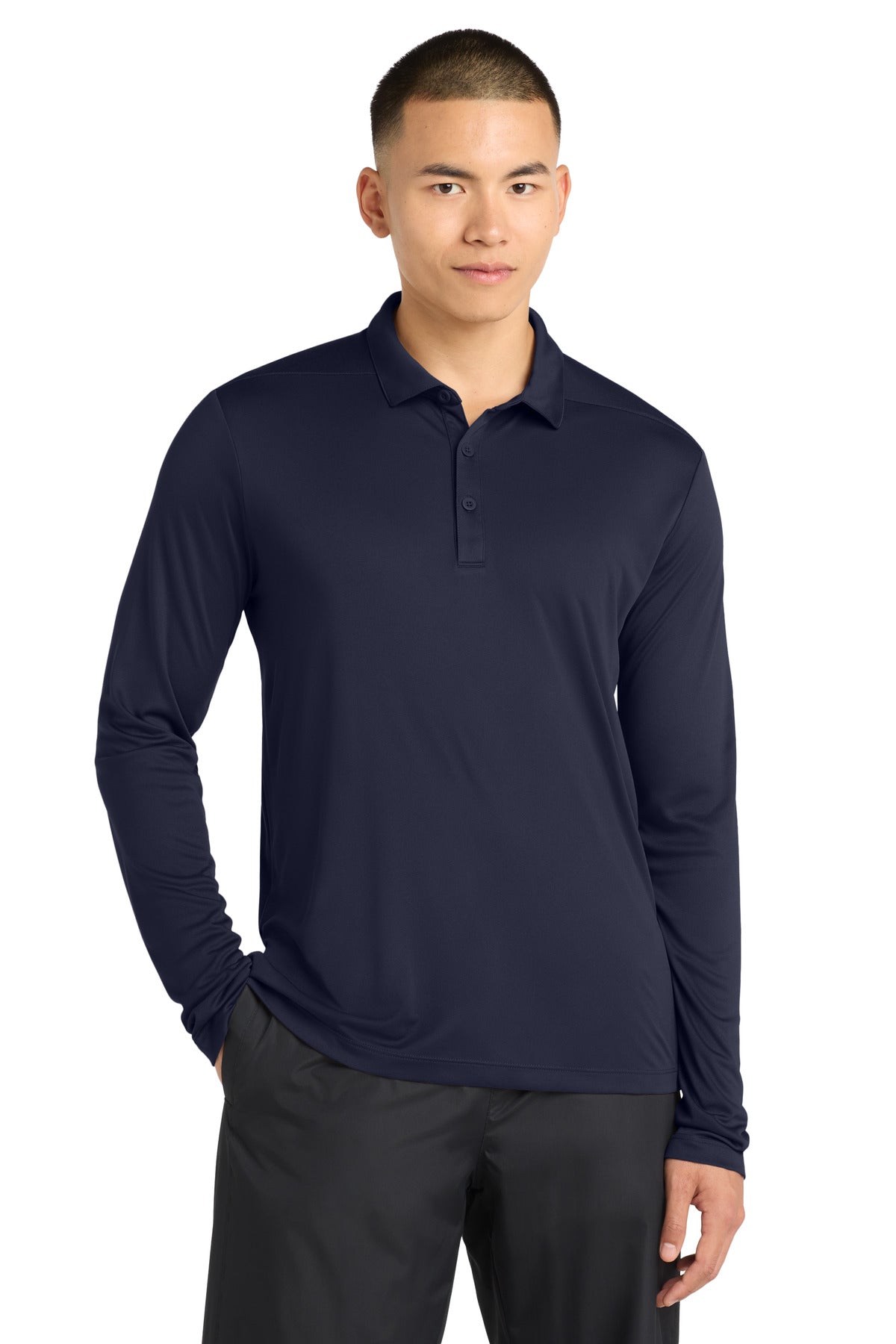 Custom Embroidery or DTF Print - Sport-Tek  ®   Posi-UV ®   Pro Long Sleeve Polo. ST520LS