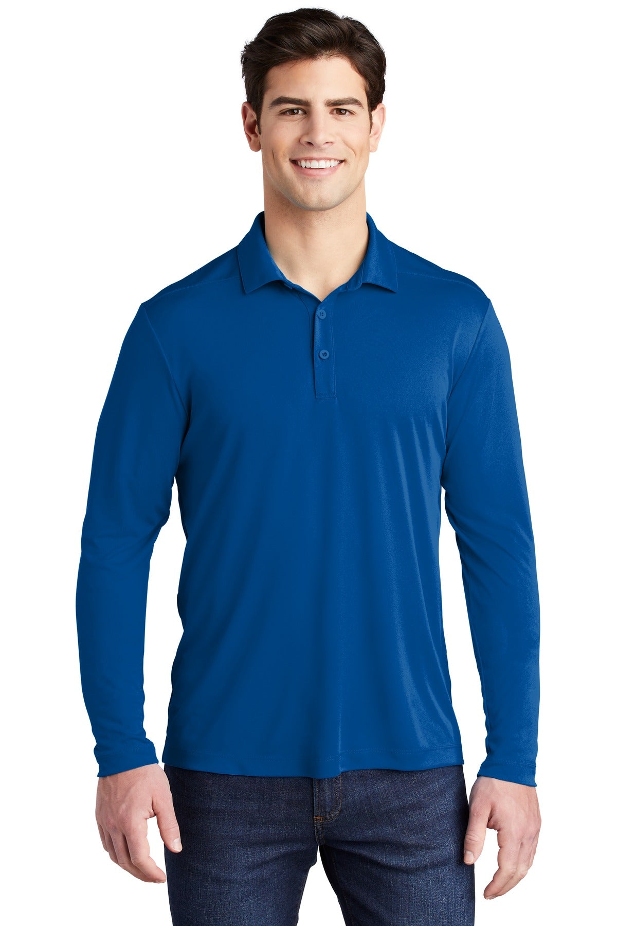 Custom Embroidered - Sport-Tek © Posi-UV© Pro Long Sleeve Polo. ST520L