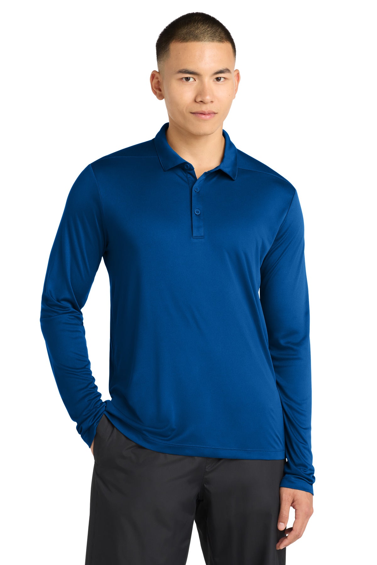 Custom Embroidery or DTF Print - Sport-Tek  ®   Posi-UV ®   Pro Long Sleeve Polo. ST520LS