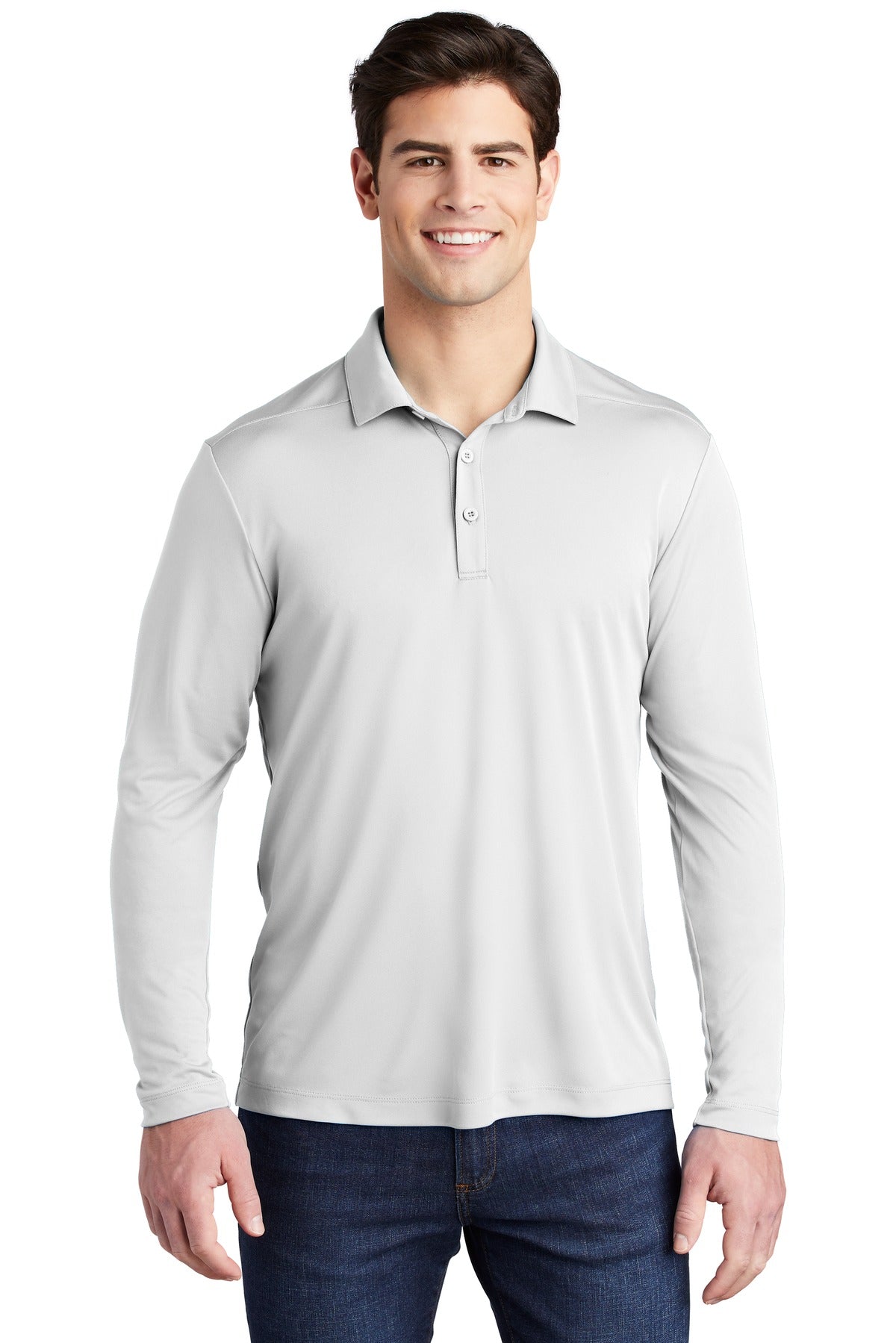 Custom Embroidered - Sport-Tek ®  Posi-UV®  Pro Long Sleeve Polo. ST520LS