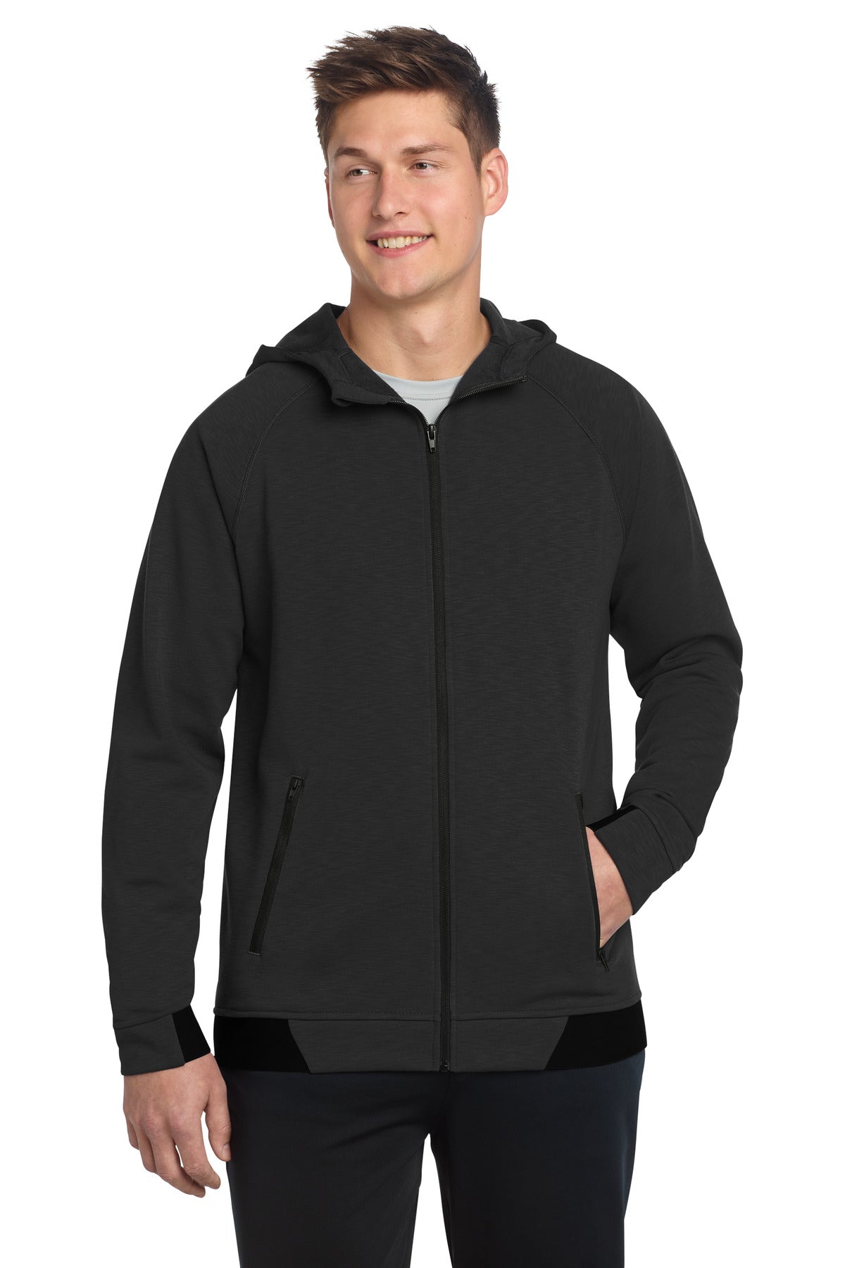 Custom Embroidered or DTF Print on Sport-Tek ®  PosiCharge ®  Strive Hooded Full-Zip ST570