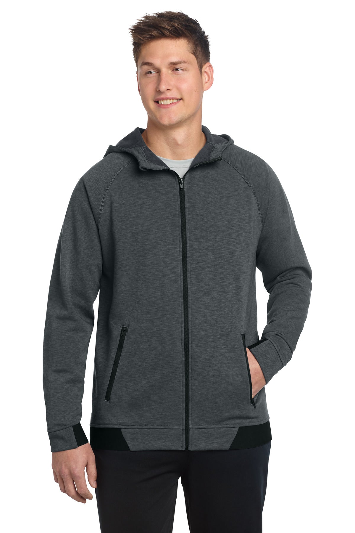 Custom Embroidery or DTF Print - Sport-Tek ®  PosiCharge ®  Strive Hooded Full-Zip ST570