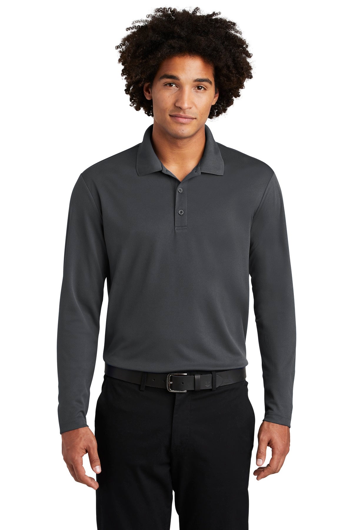 Custom Embroidered - Sport-Tek ® PosiCharge ® RacerMesh ® Long Sleeve Polo. ST640LS