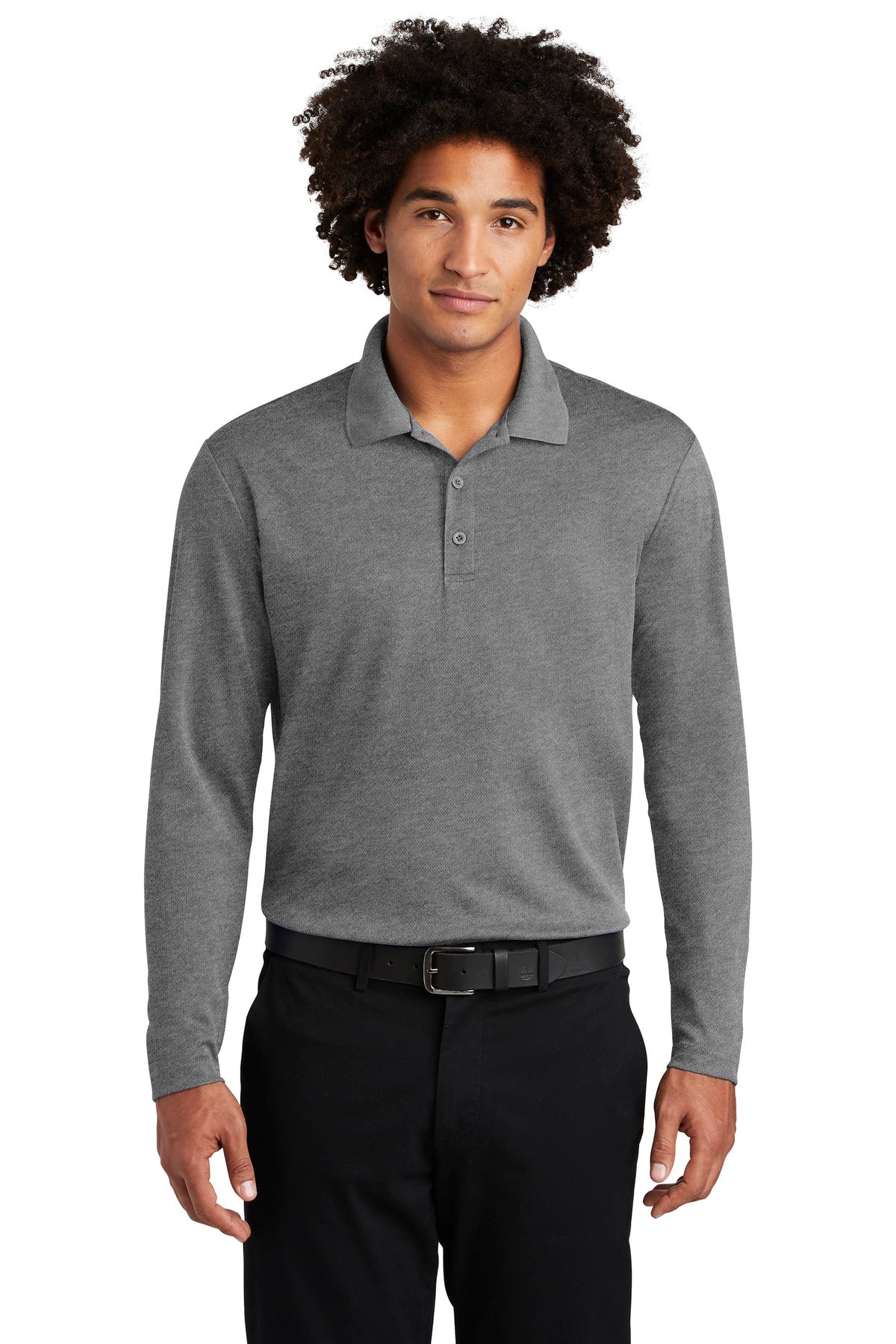 Custom Embroidered - Sport-Tek ® PosiCharge ® RacerMesh ® Long Sleeve Polo. ST640LS