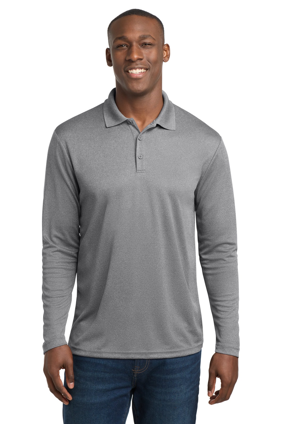 Custom Embroidery or DTF Print - Sport-Tek  ®  PosiCharge  ®  RacerMesh  ®  Long Sleeve Polo. ST640LS