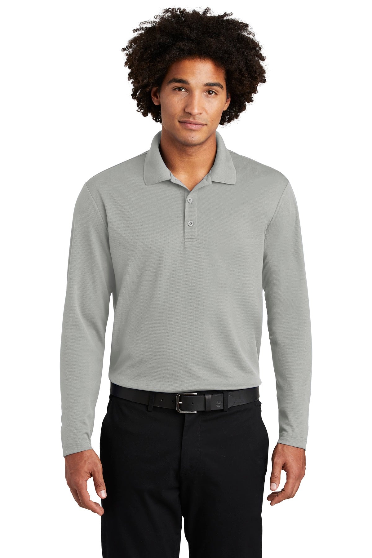 Custom Embroidered - Sport-Tek ® PosiCharge ® RacerMesh ® Long Sleeve Polo. ST640LS