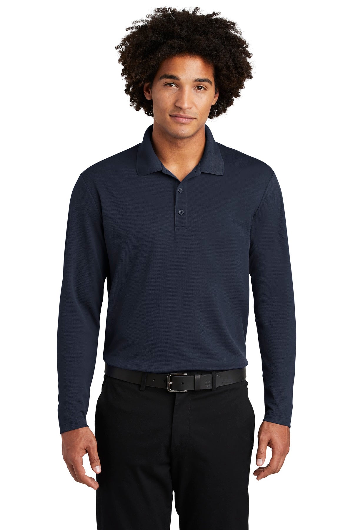 Custom Embroidered - Sport-Tek ® PosiCharge ® RacerMesh ® Long Sleeve Polo. ST640LS