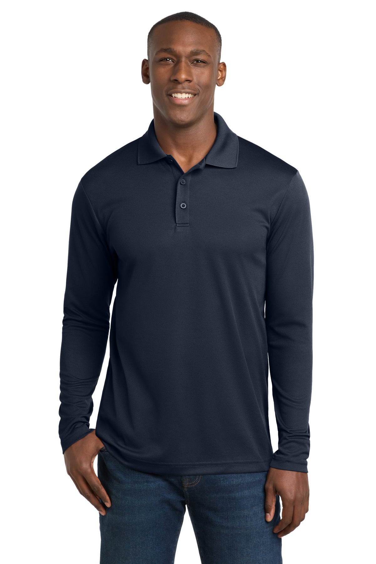 Custom Embroidery or DTF Print - Sport-Tek  ®  PosiCharge  ®  RacerMesh  ®  Long Sleeve Polo. ST640LS