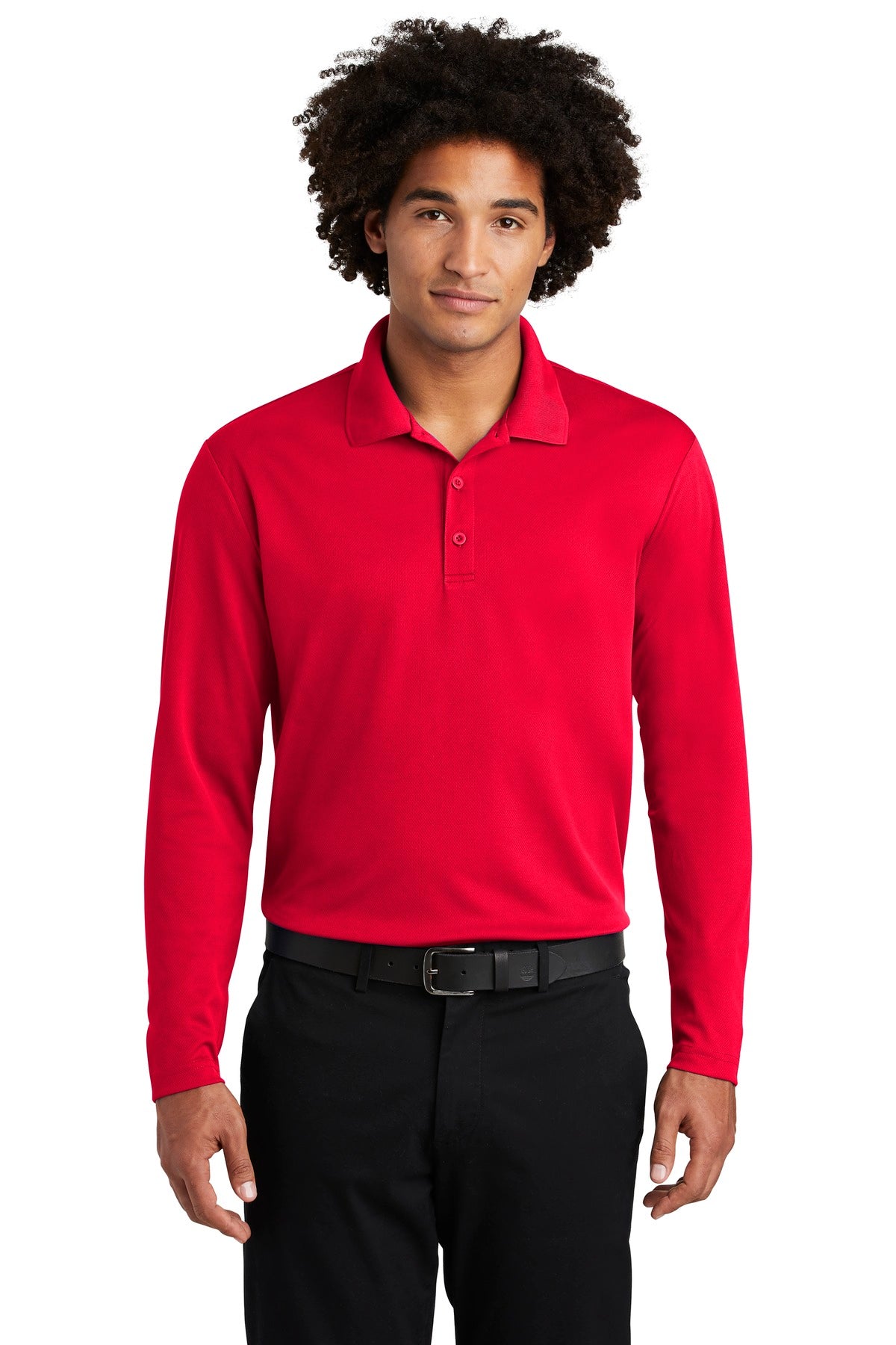 Custom Embroidered - Sport-Tek ® PosiCharge ® RacerMesh ® Long Sleeve Polo. ST640LS