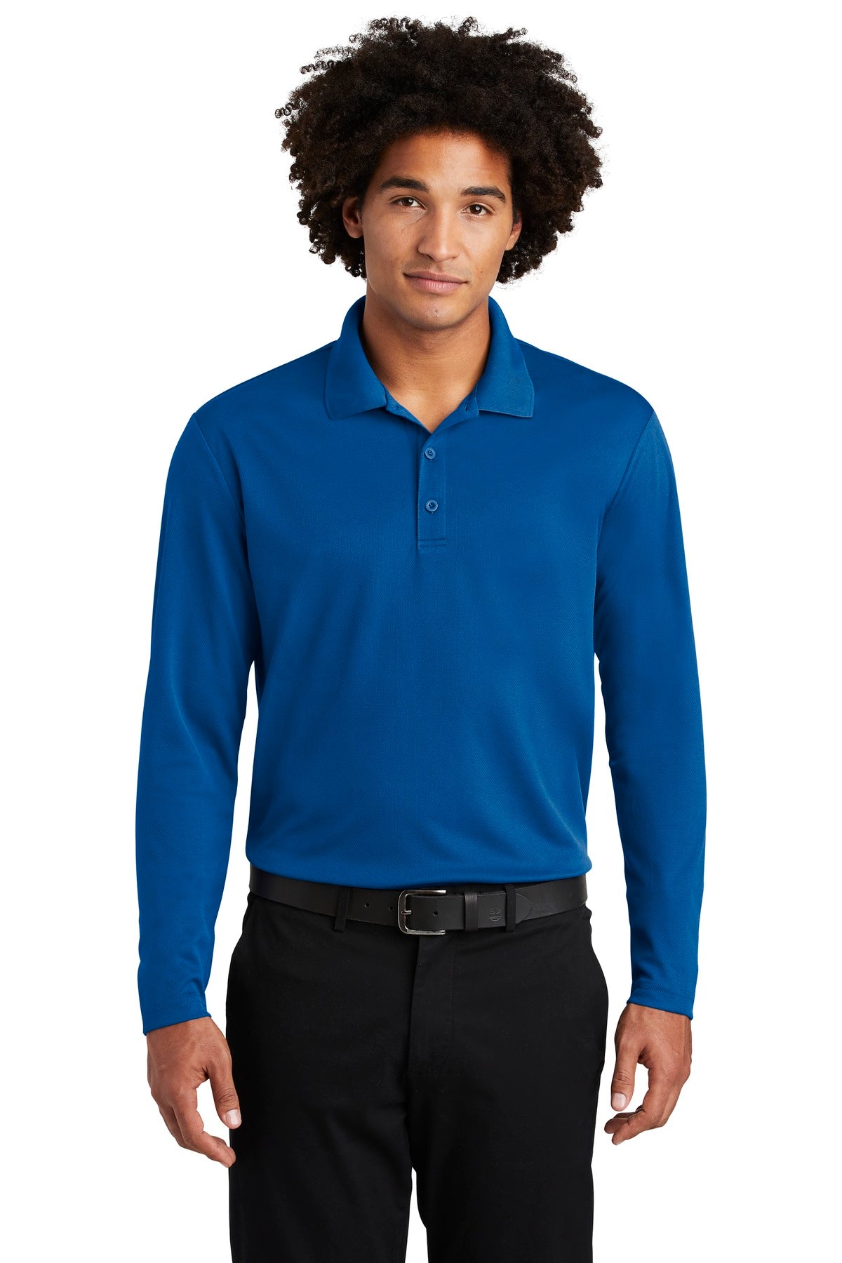 Custom Embroidered - Sport-Tek © PosiCharge © RacerMesh © Long Sleeve Polo. ST640LS
