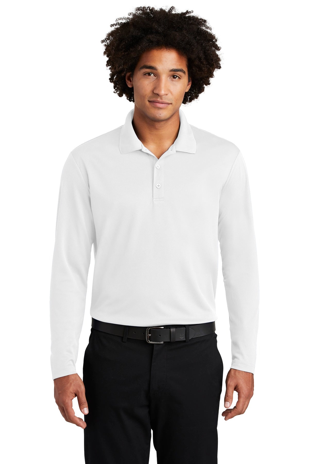 Custom Embroidered - Sport-Tek ® PosiCharge ® RacerMesh ® Long Sleeve Polo. ST640LS