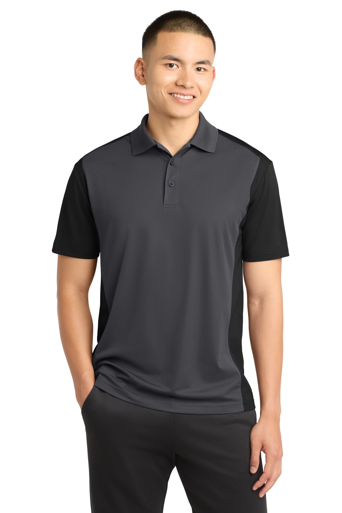 Custom Embroidery or DTF Print - Sport-Tek ®  Colorblock Micropique Sport-Wick ®  Polo. ST652