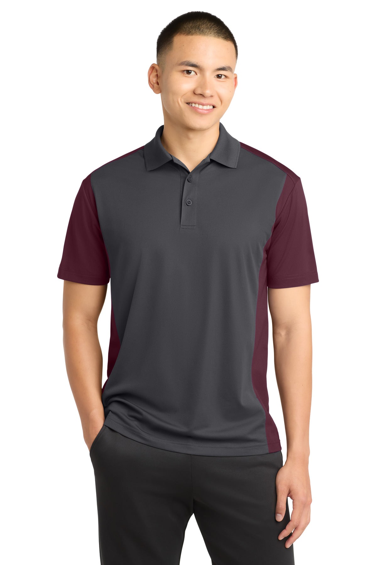 Custom Embroidery or DTF Print - Sport-Tek ®  Colorblock Micropique Sport-Wick ®  Polo. ST652