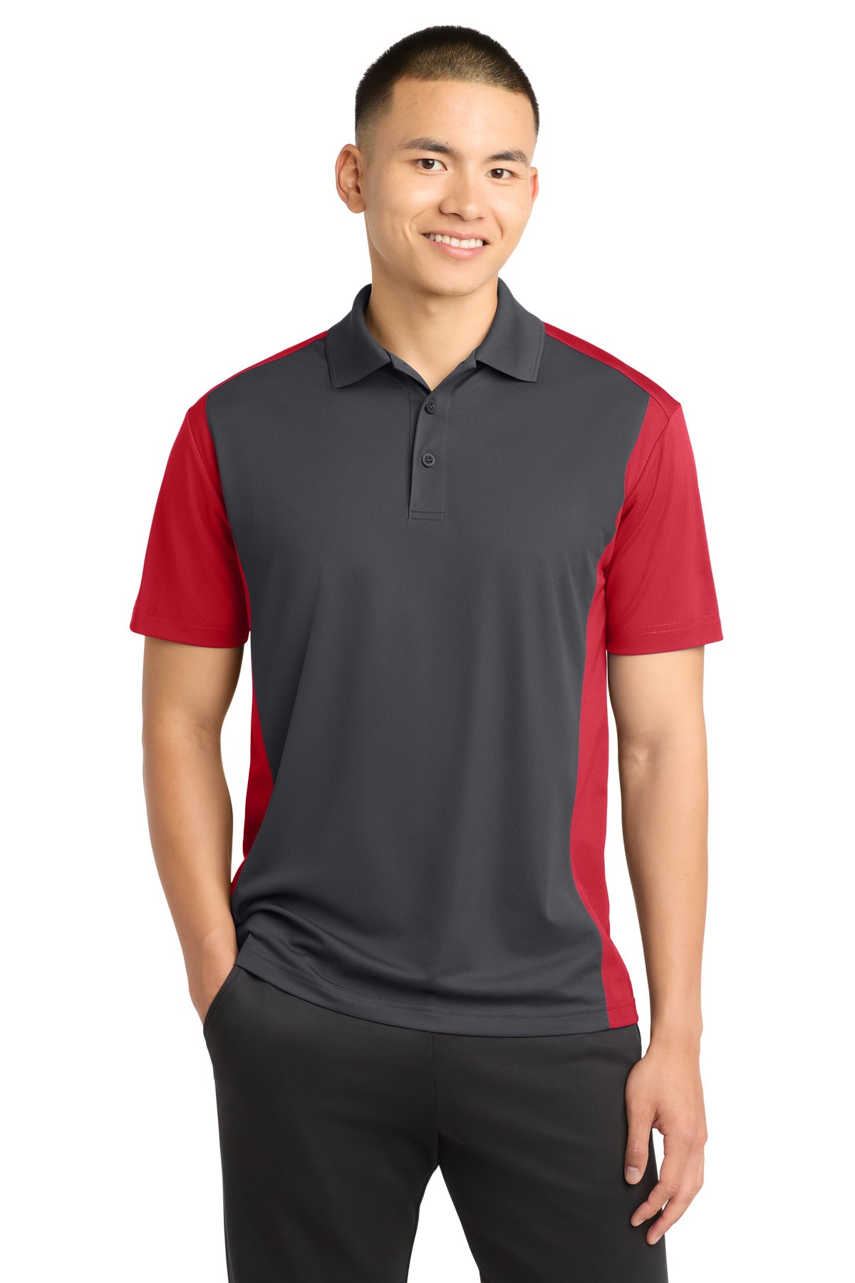 Custom Embroidery or DTF Print - Sport-Tek ®  Colorblock Micropique Sport-Wick ®  Polo. ST652