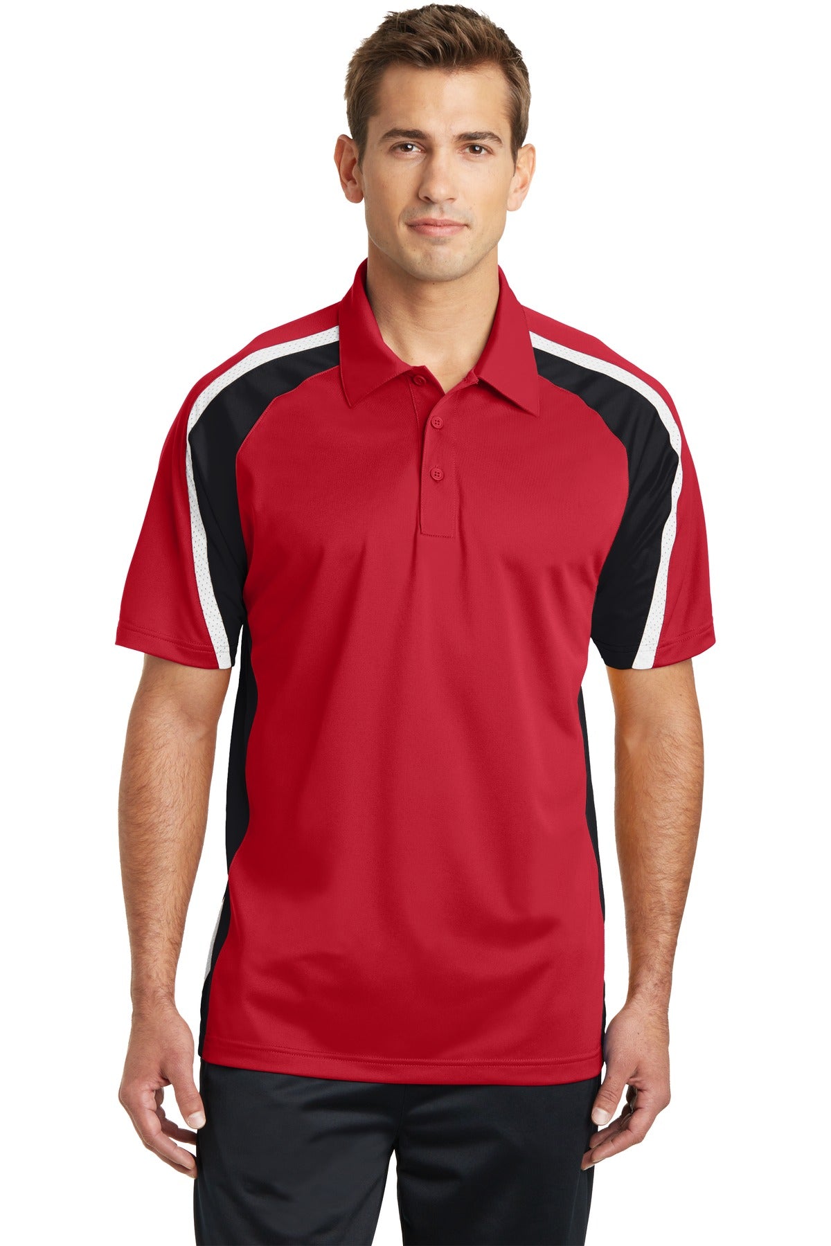 Custom Embroidered - Sport-Tek® Tricolor Micropique Sport-Wick® Polo. ST654