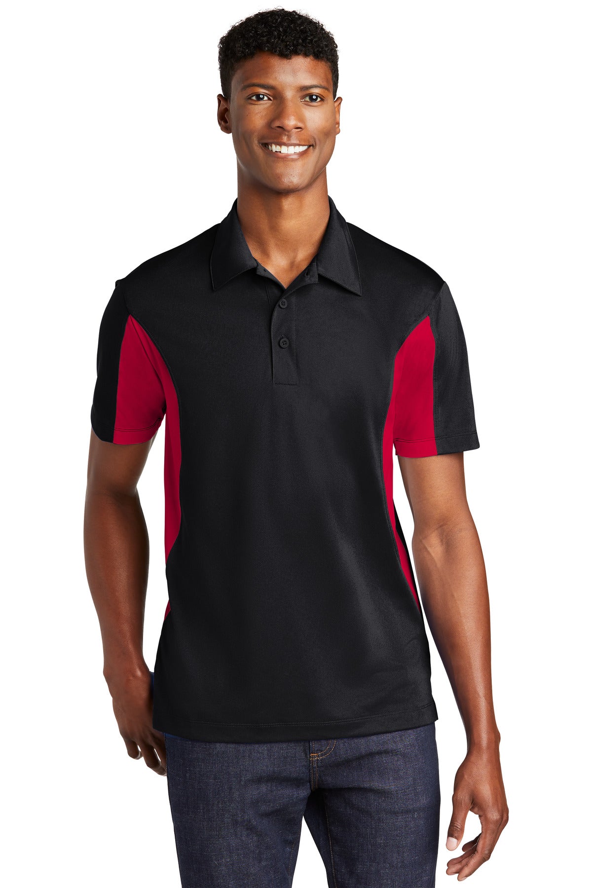 Custom Embroidered - Sport-Tek® Side Blocked Micropique Sport-Wick® Polo. ST655