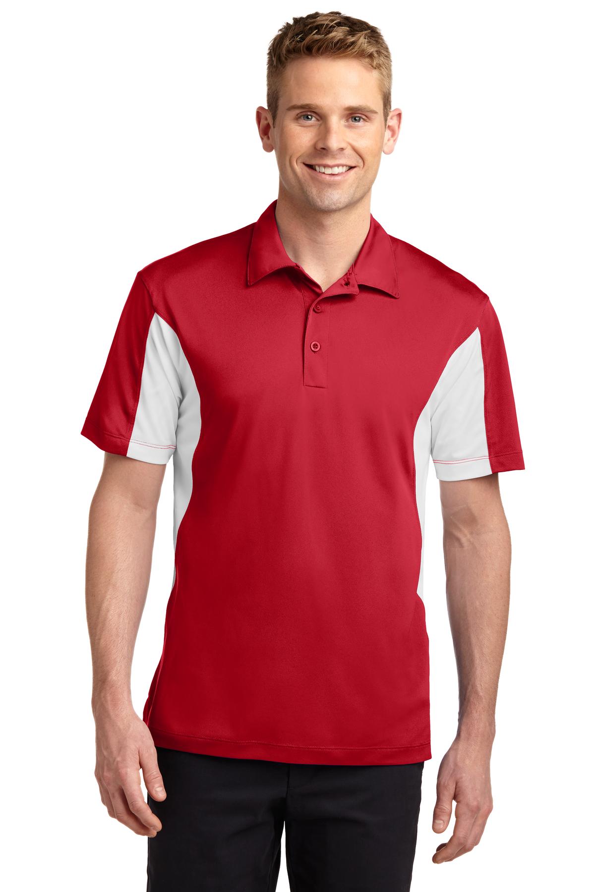 Custom Embroidered - Sport-Tek® Side Blocked Micropique Sport-Wick® Polo. ST655