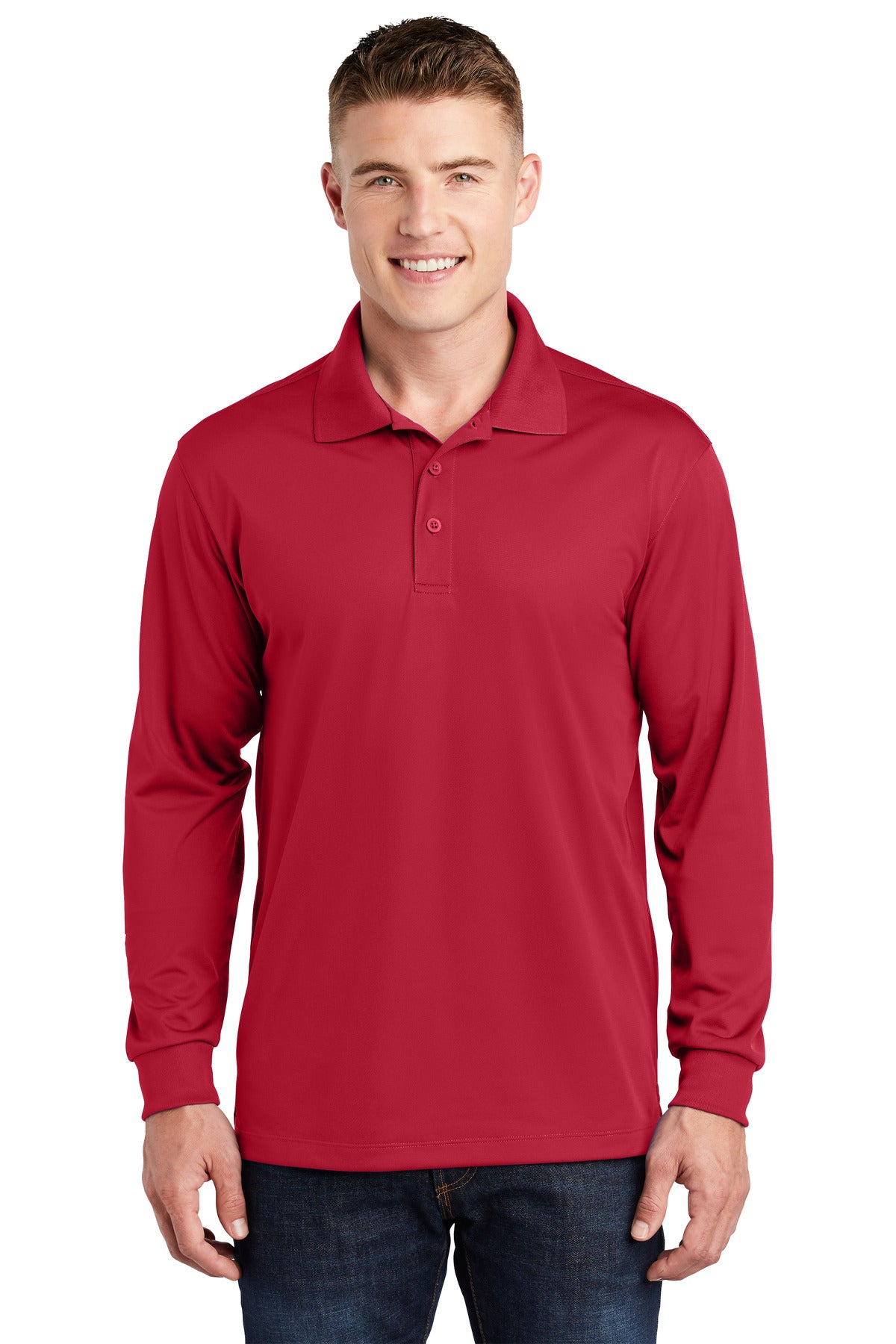 Custom Embroidered - Sport-Tek® Long Sleeve Micropique Sport-Wick® Polo. ST657