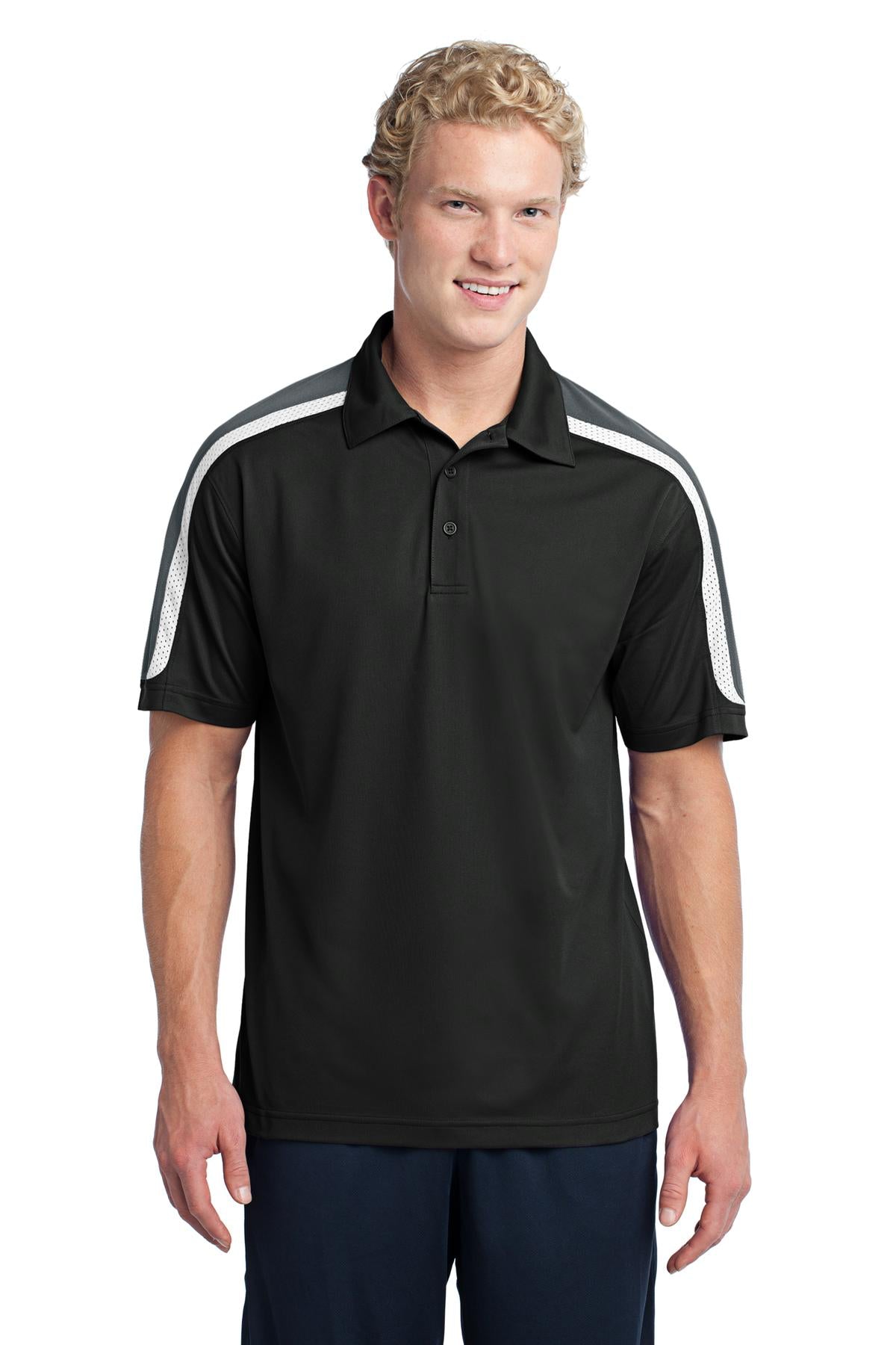 Custom Embroidered - Sport-Tek® Tricolor Shoulder Micropique Sport-Wick® Polo. ST658