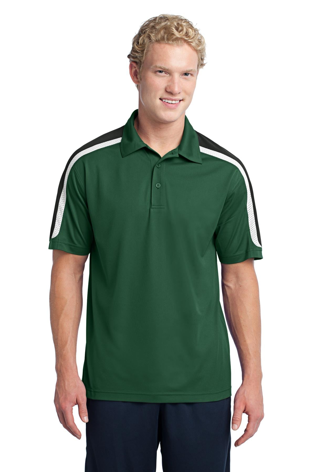 Custom Embroidered - Sport-Tek® Tricolor Shoulder Micropique Sport-Wick® Polo. ST658